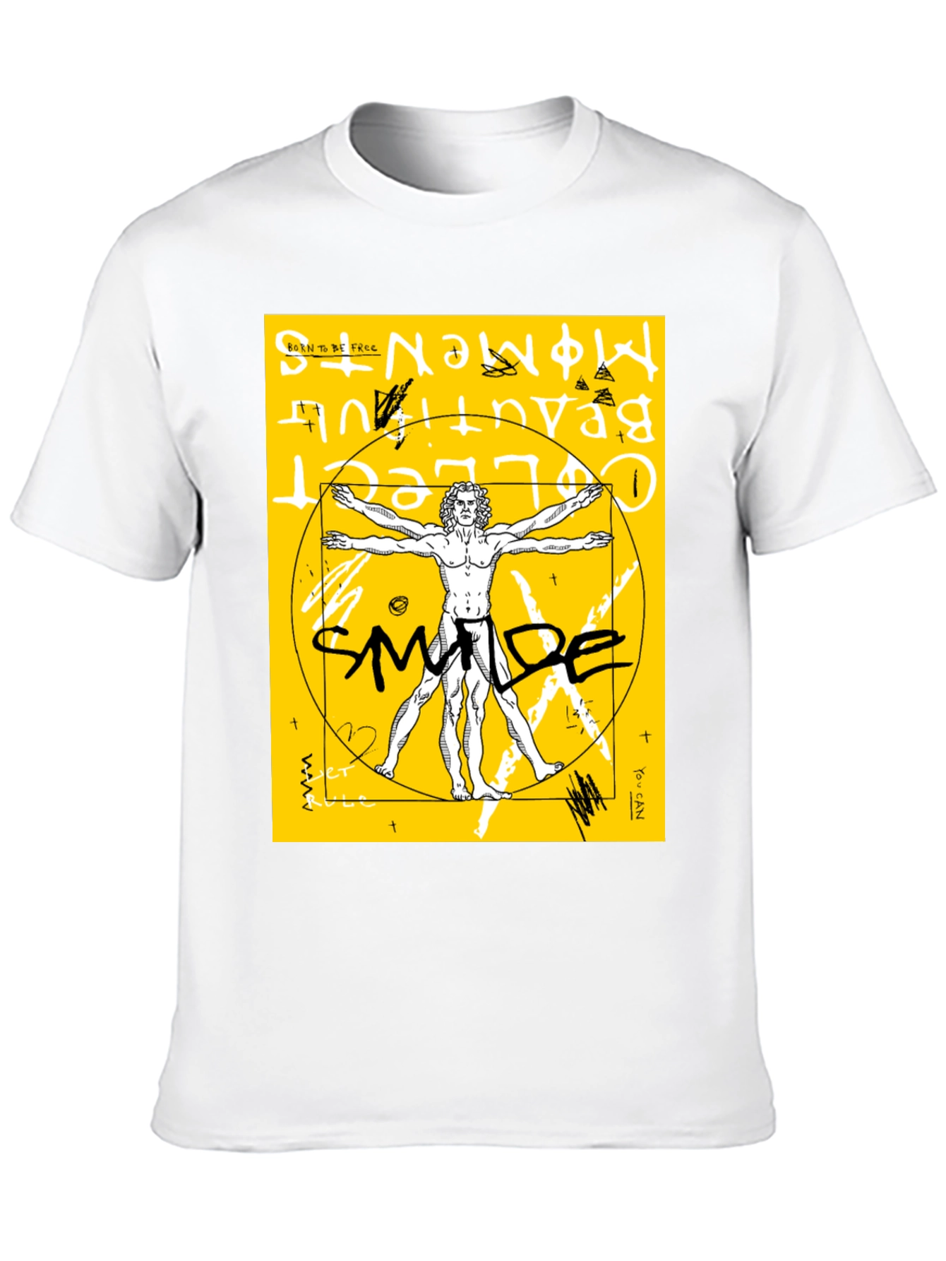 Vitruvian Man Graphic T-Shirt - Artistic Style