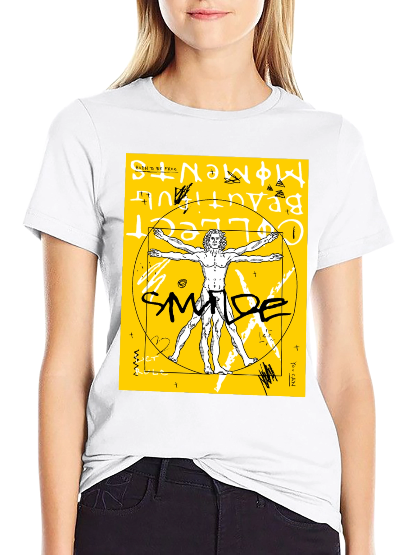Vitruvian Man Graphic T-Shirt - Artistic Style
