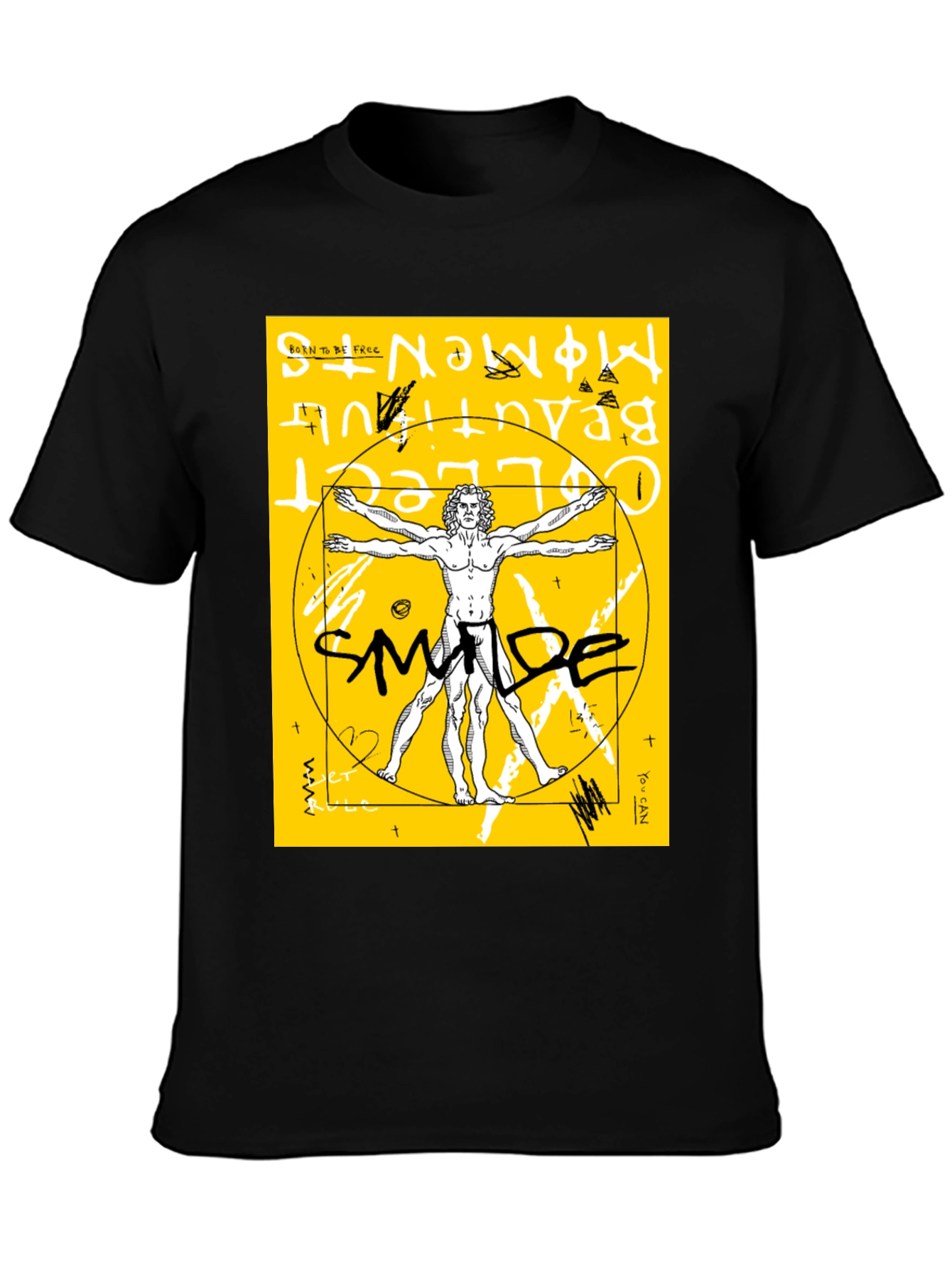 Vitruvian Man Graphic T-Shirt - Artistic Style