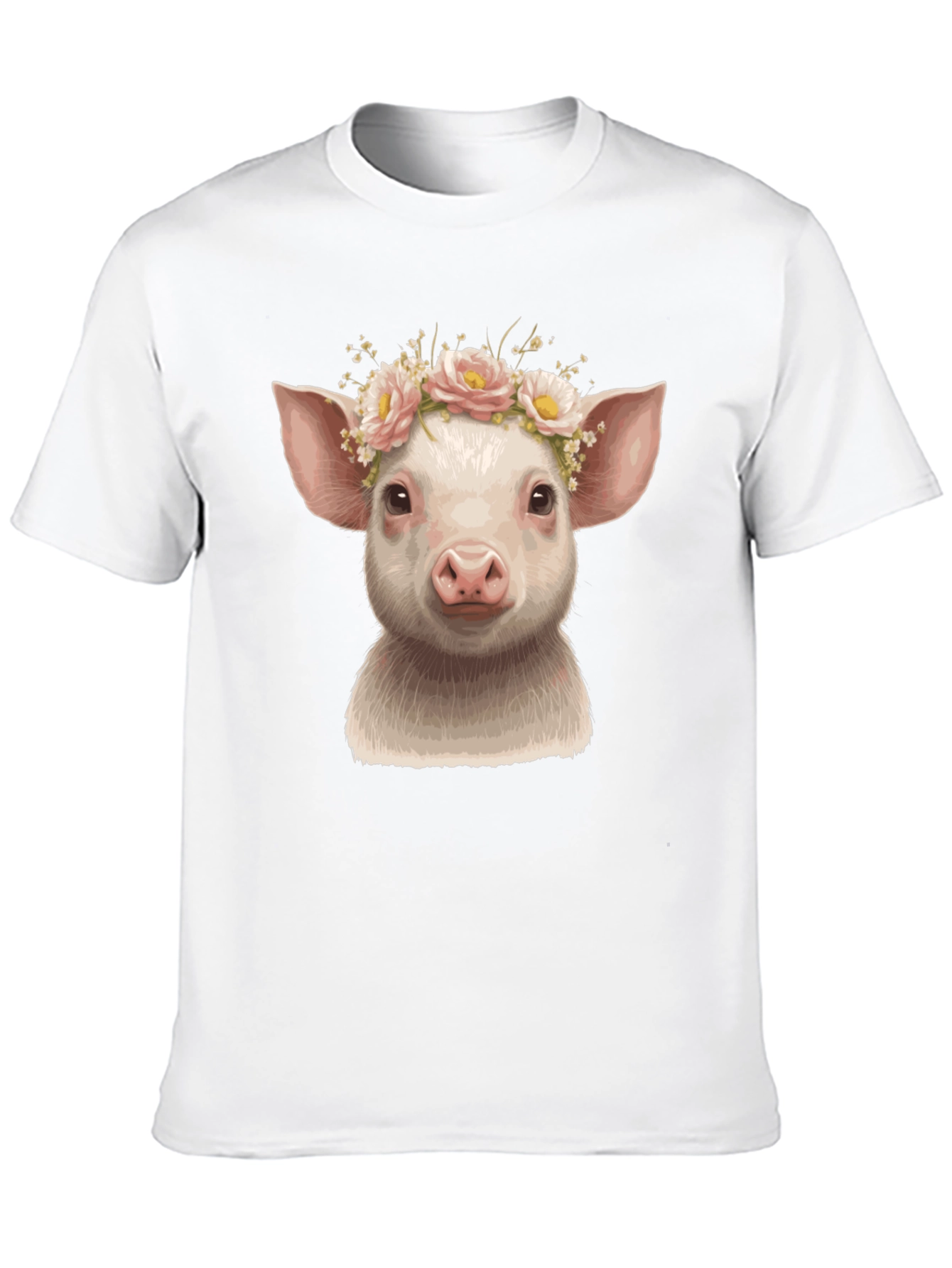 Piglet in Bloom Black Graphic T-Shirt