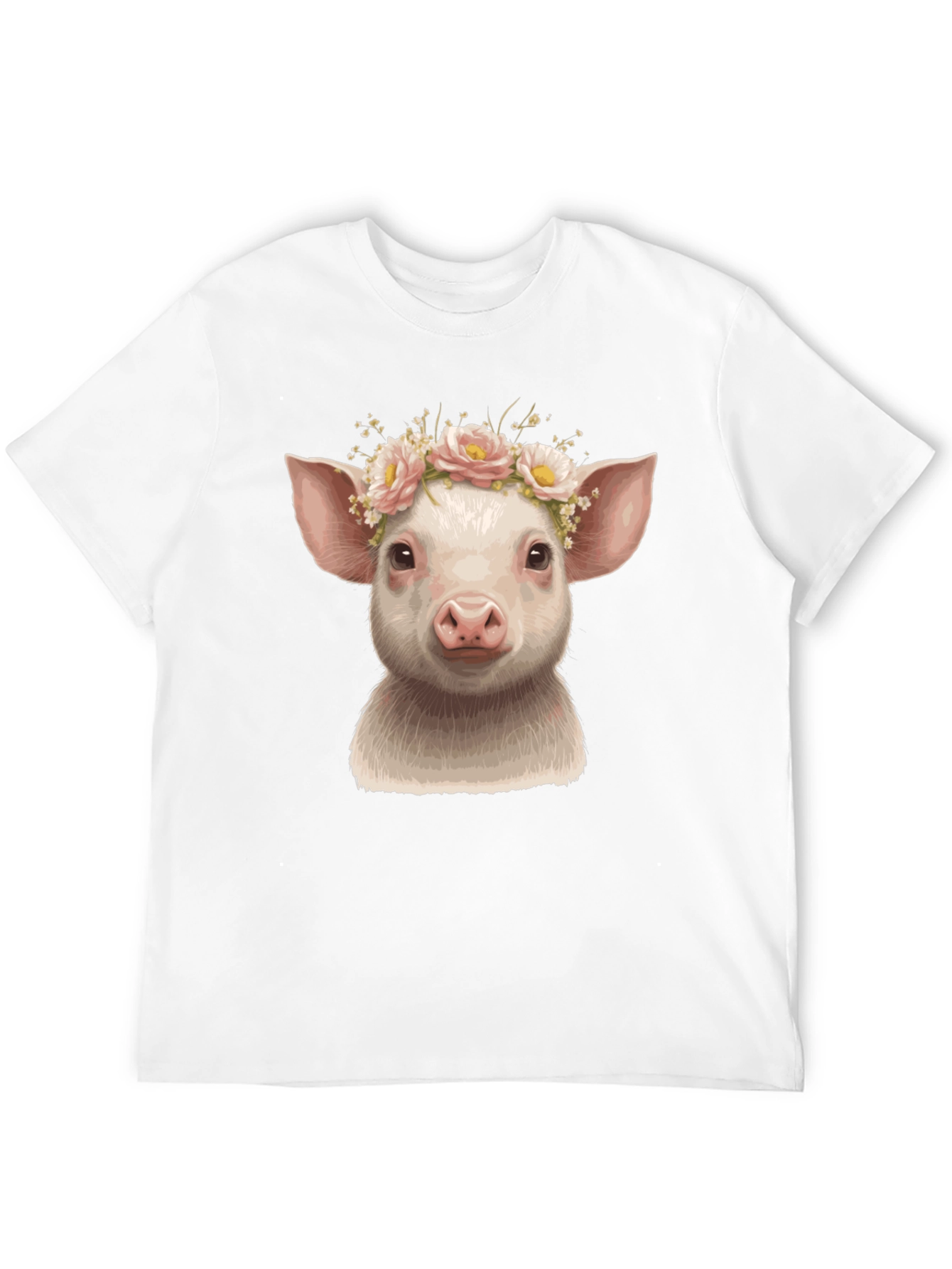 Piglet in Bloom Black Graphic T-Shirt