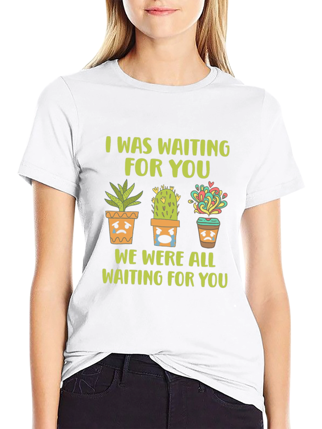 Sad Potted Plants Graphic Tee - Unisex Black T-Shirt