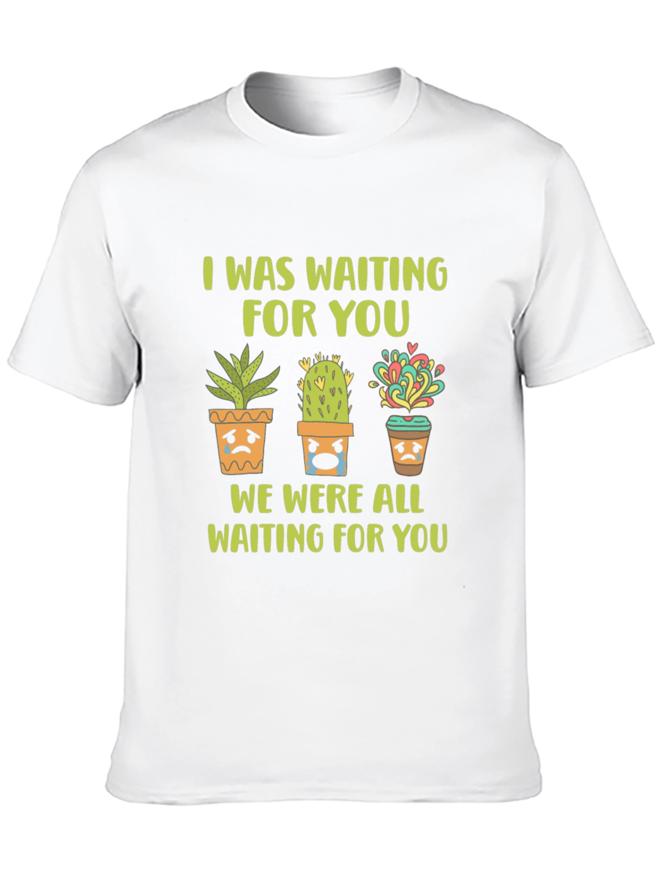 Sad Potted Plants Graphic Tee - Unisex Black T-Shirt
