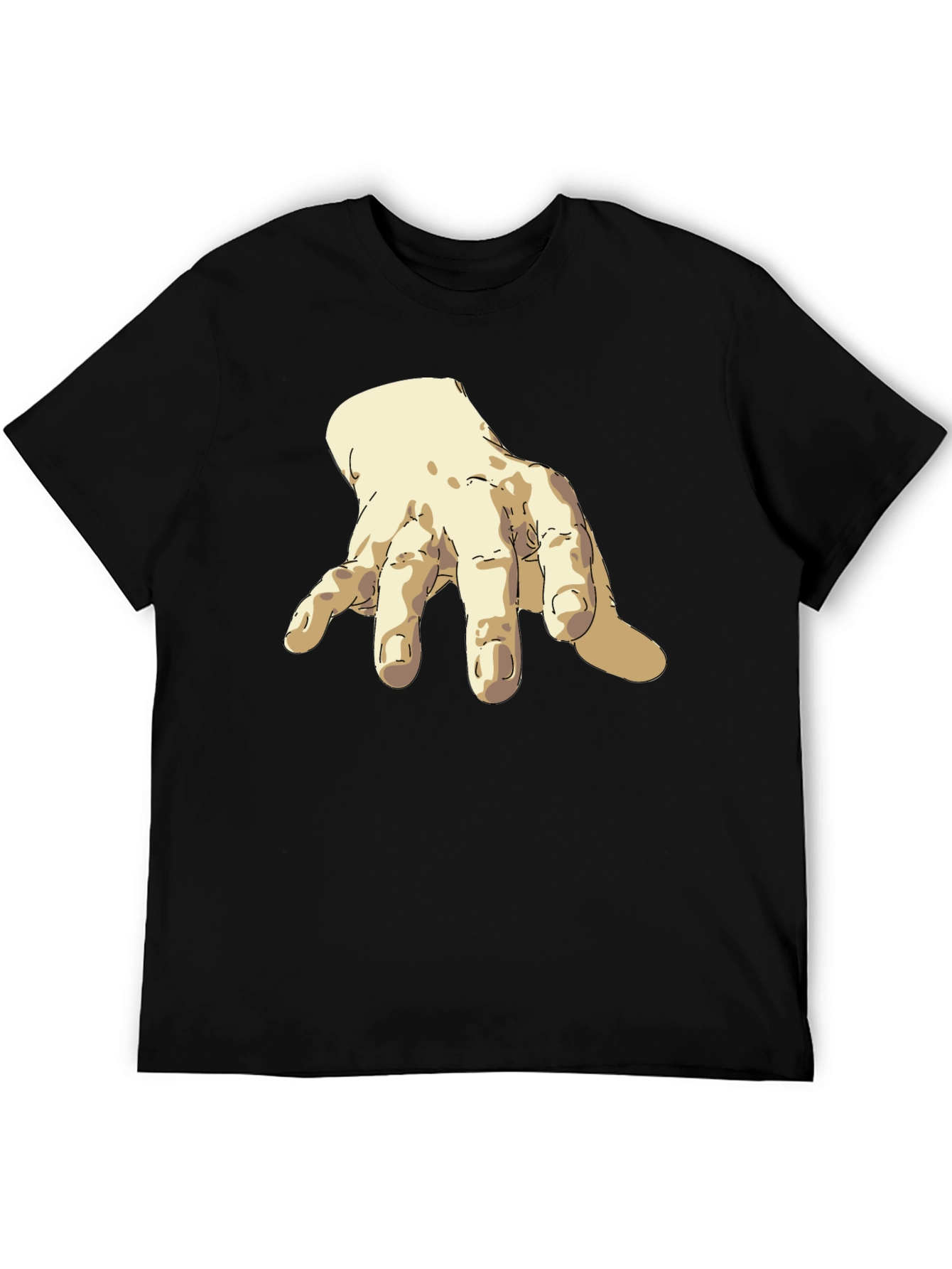 Artistic Hand Graphic Black T-Shirt