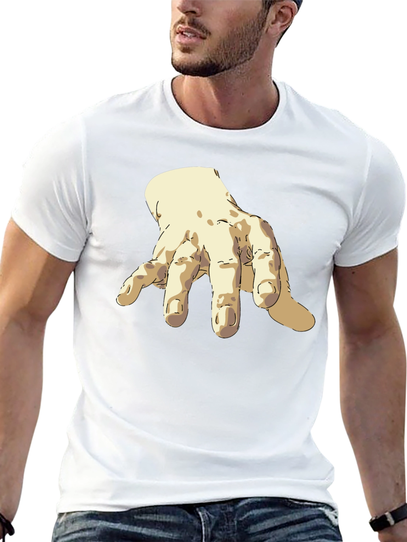 Artistic Hand Graphic Black T-Shirt