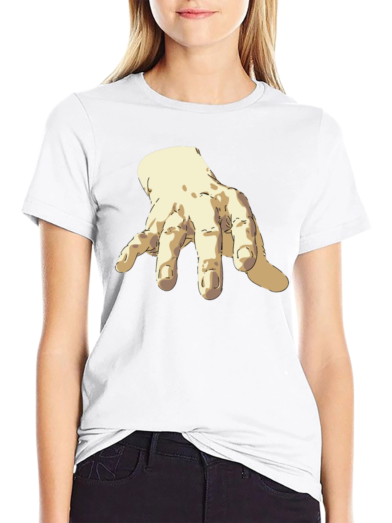 Artistic Hand Graphic Black T-Shirt