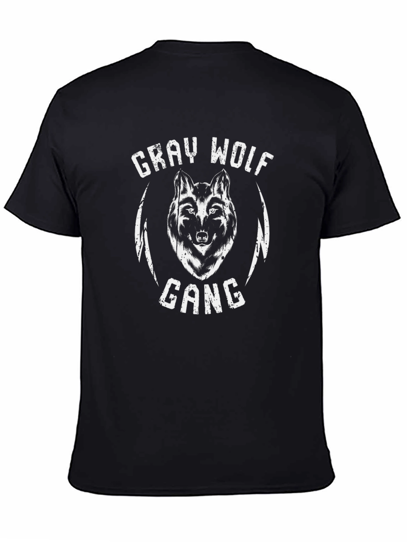 Gray Wolf Gang Black Graphic T-Shirt