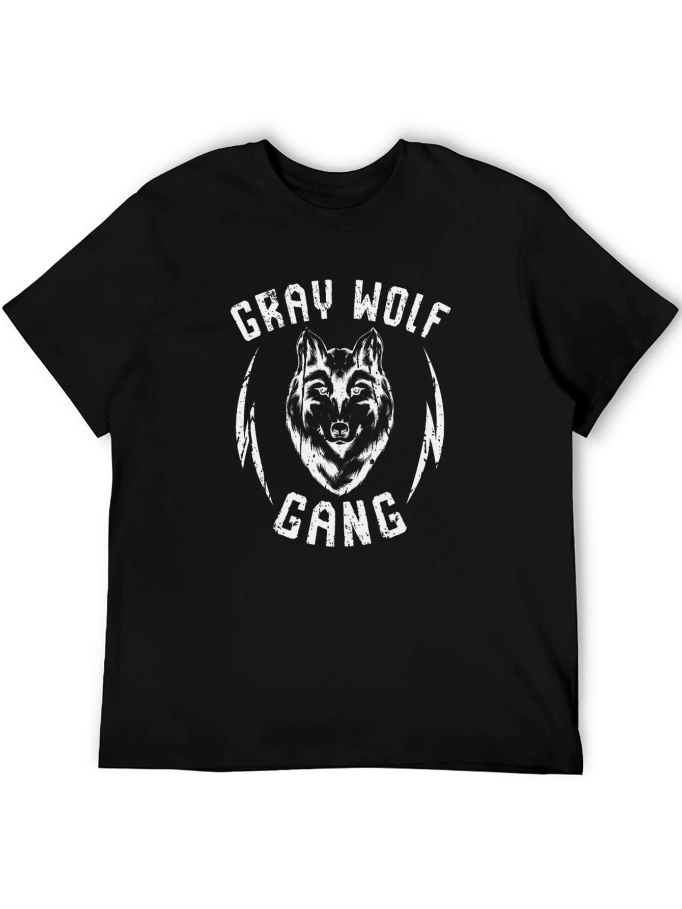 Gray Wolf Gang Black Graphic T-Shirt