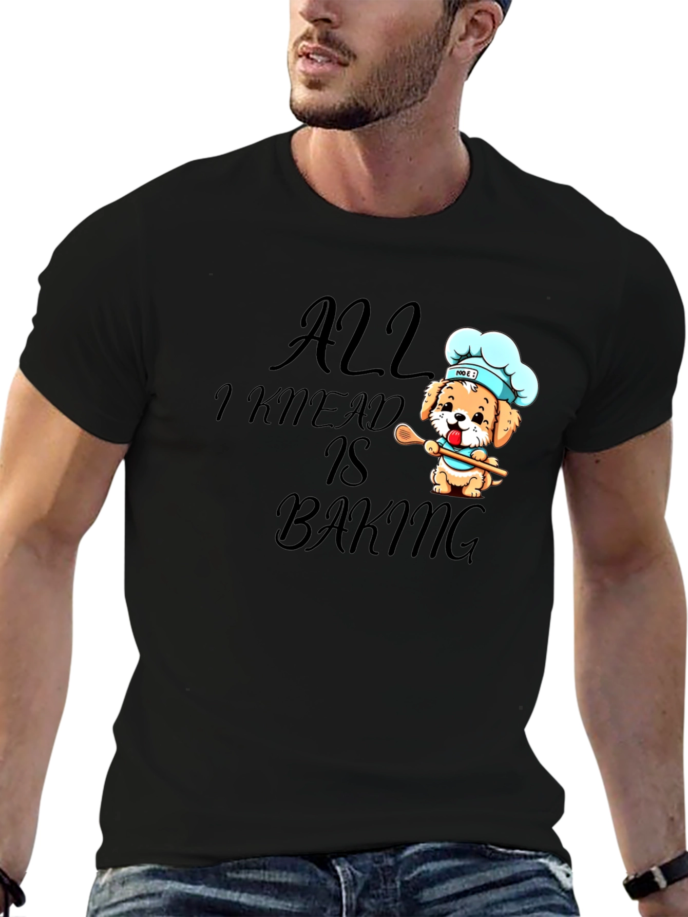 All I Knead is Baking Black Graphic Tee