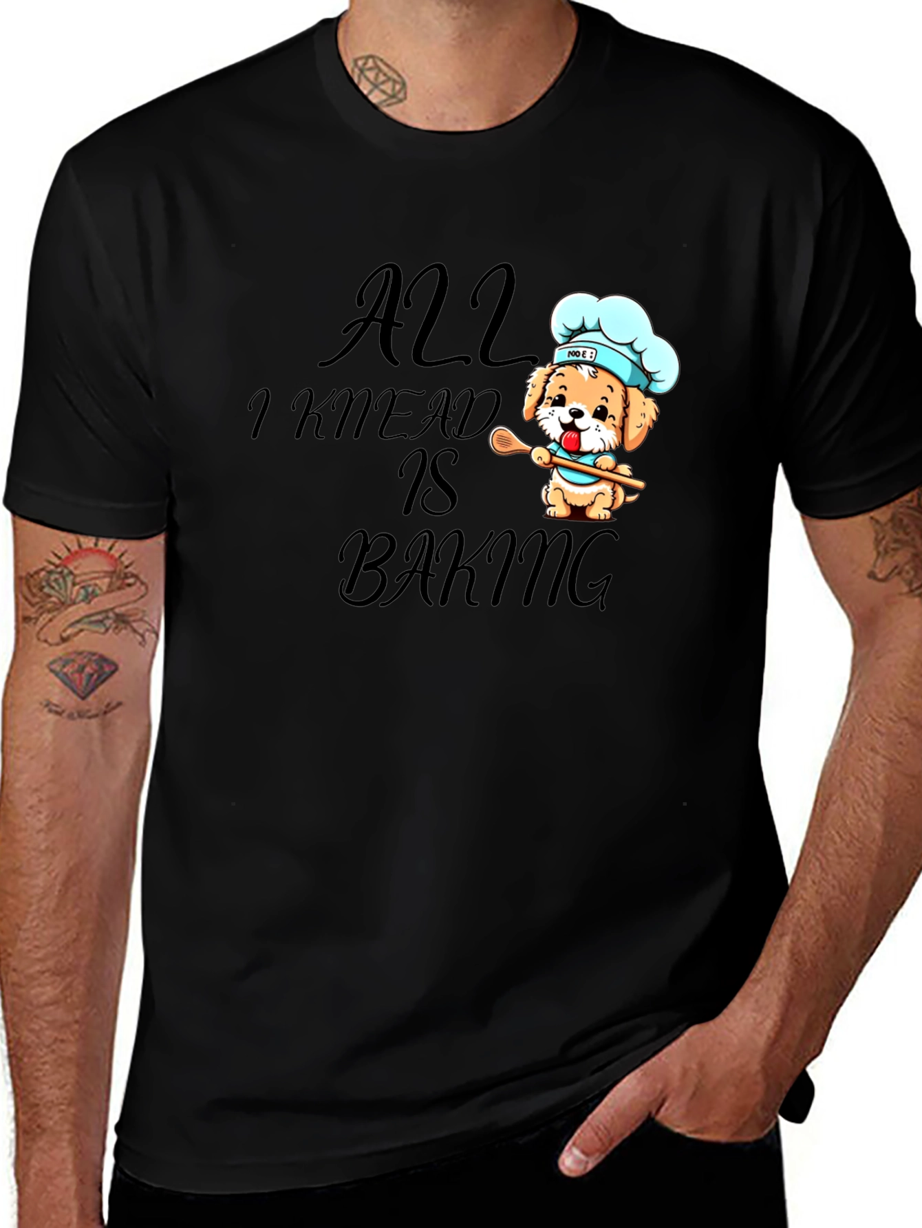 All I Knead is Baking Black Graphic Tee