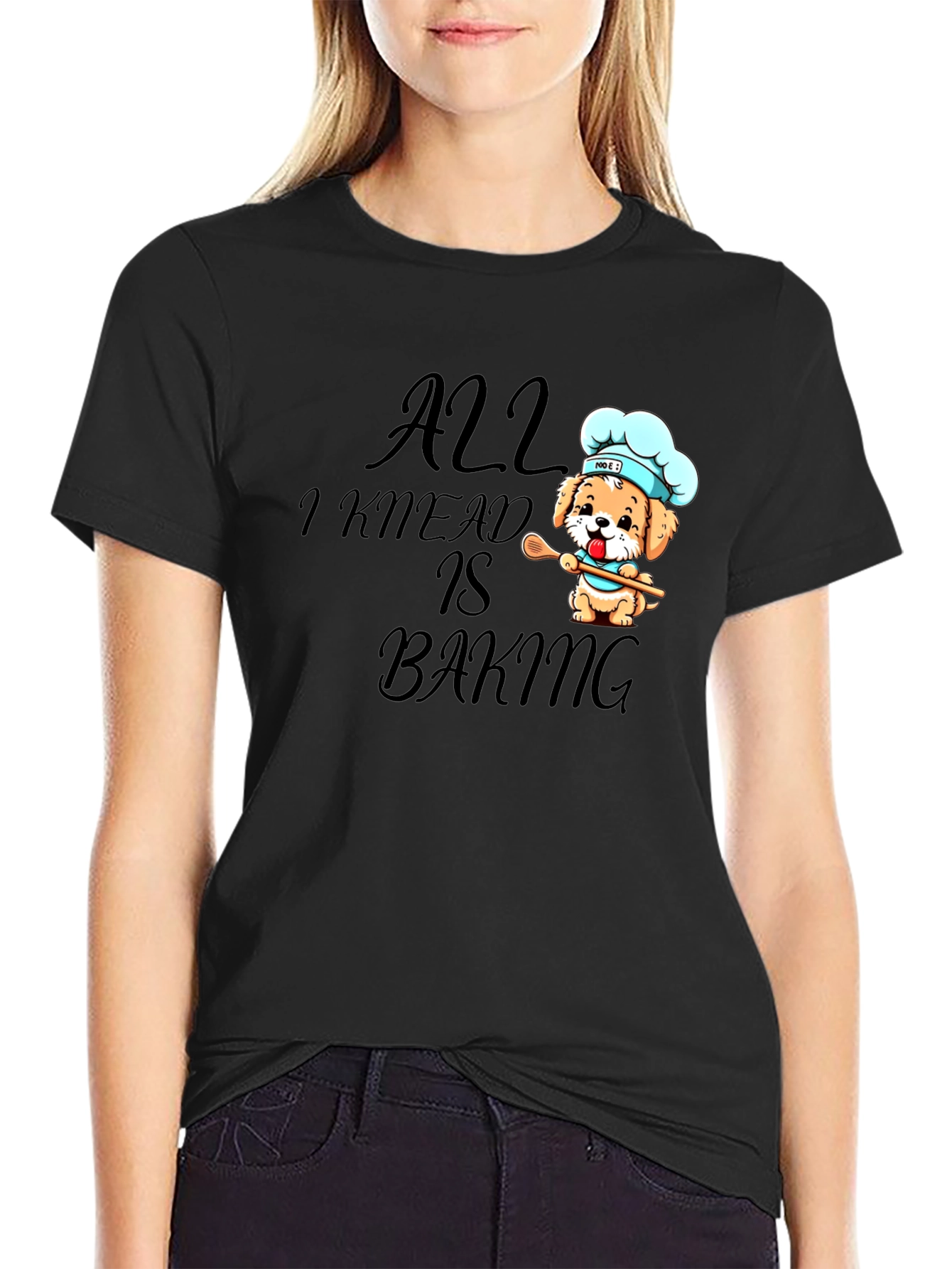 All I Knead is Baking Black Graphic Tee