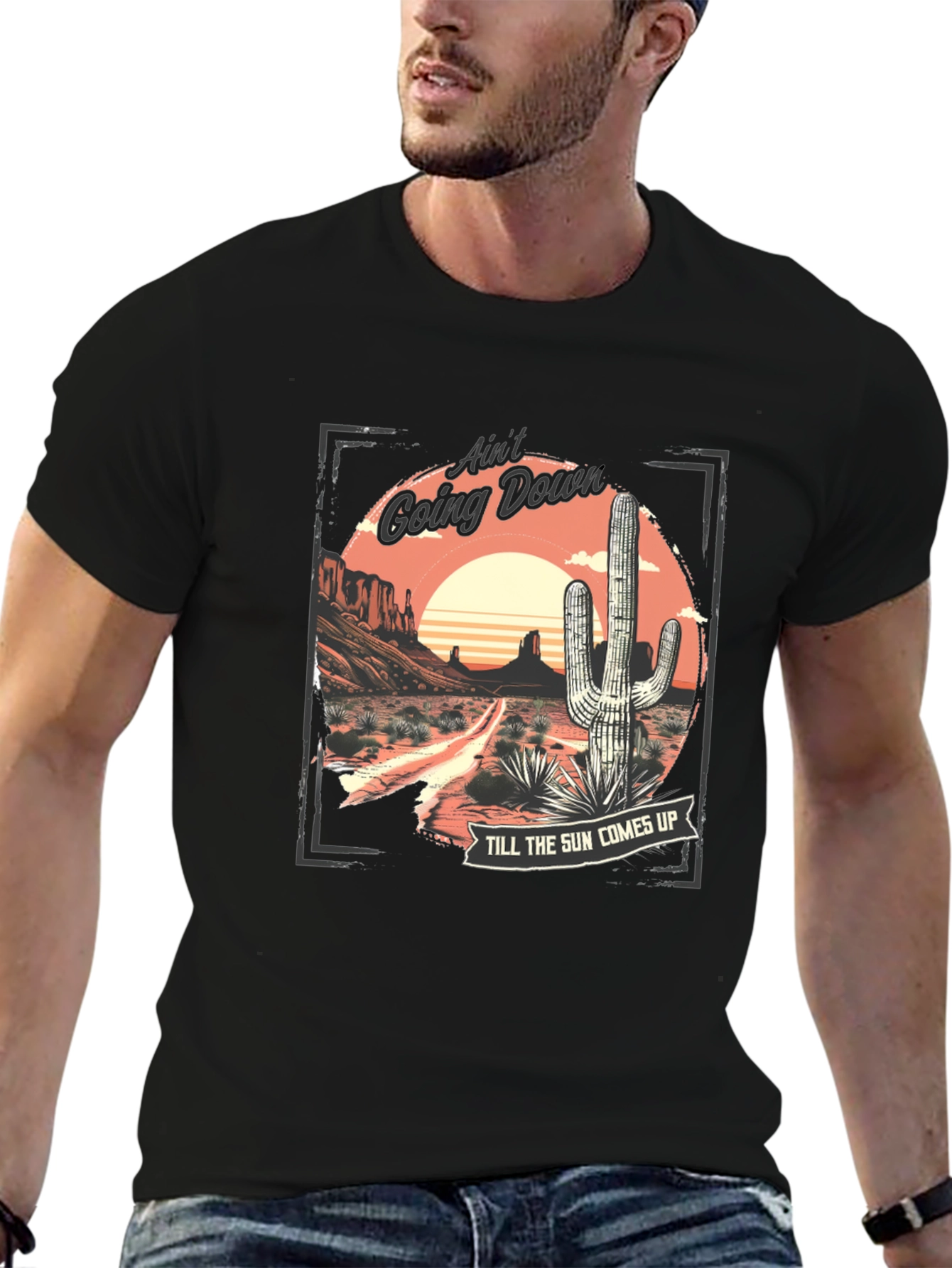 Aint Going Down Cactus Graphic T-Shirt