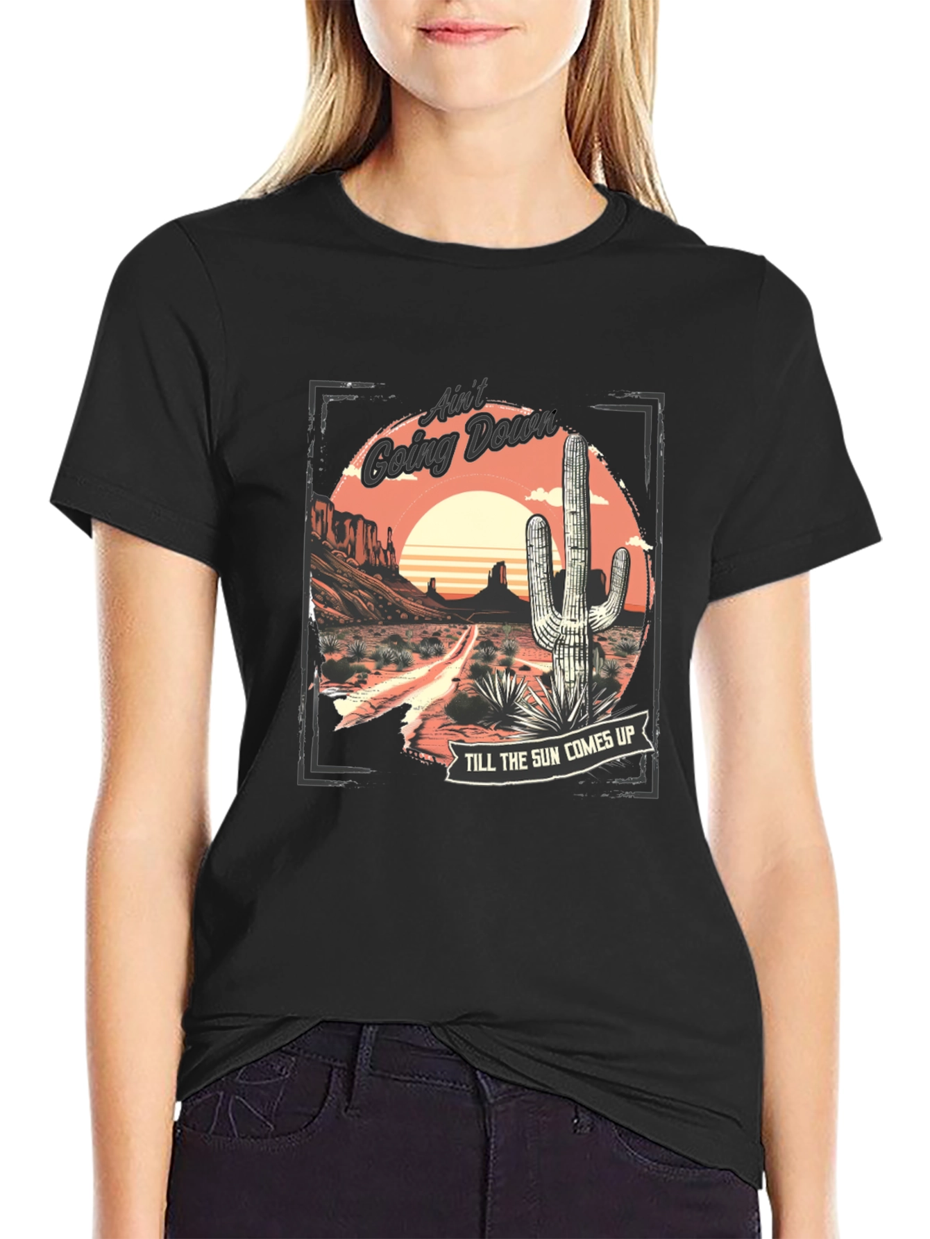 Aint Going Down Cactus Graphic T-Shirt