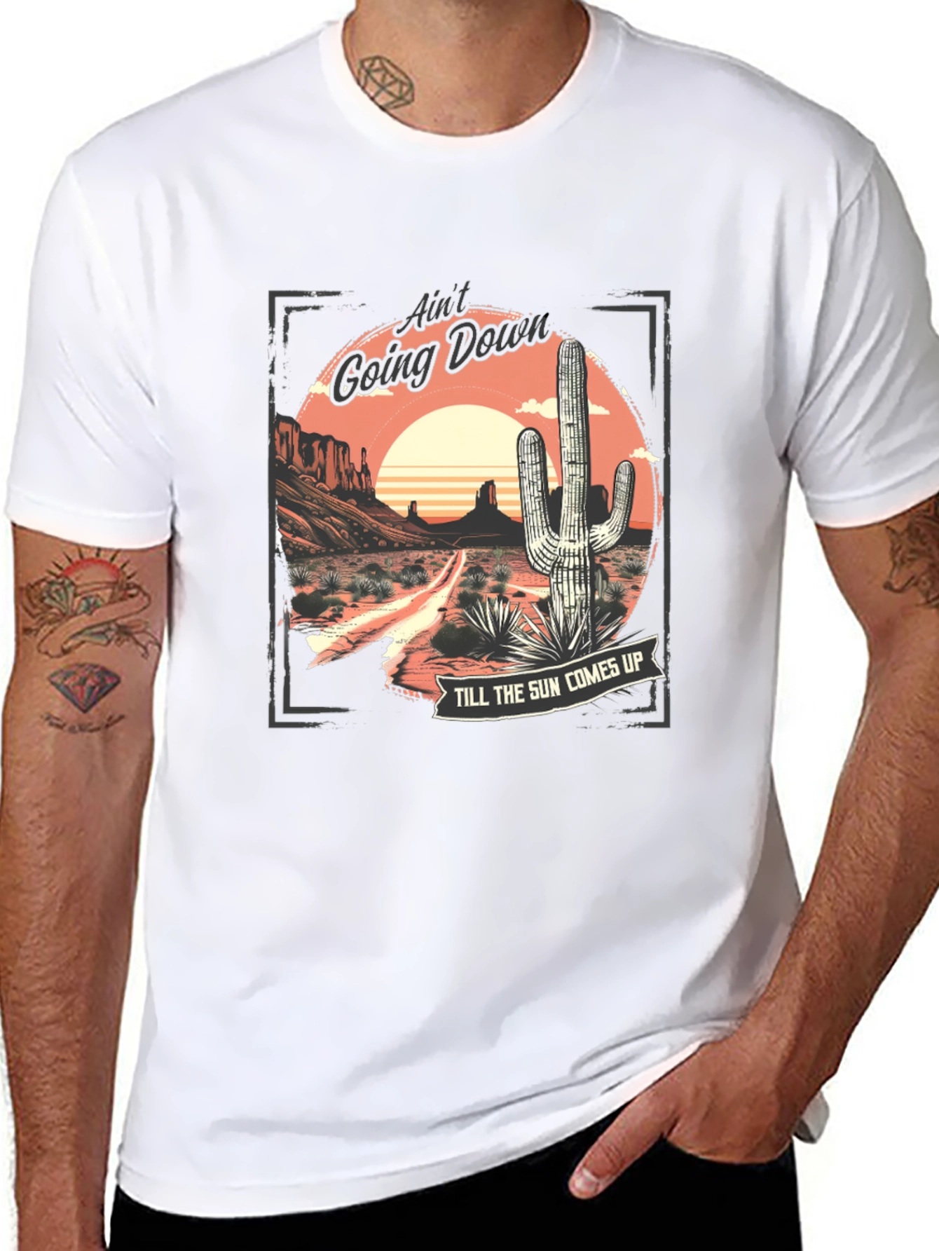 Aint Going Down Cactus Graphic T-Shirt