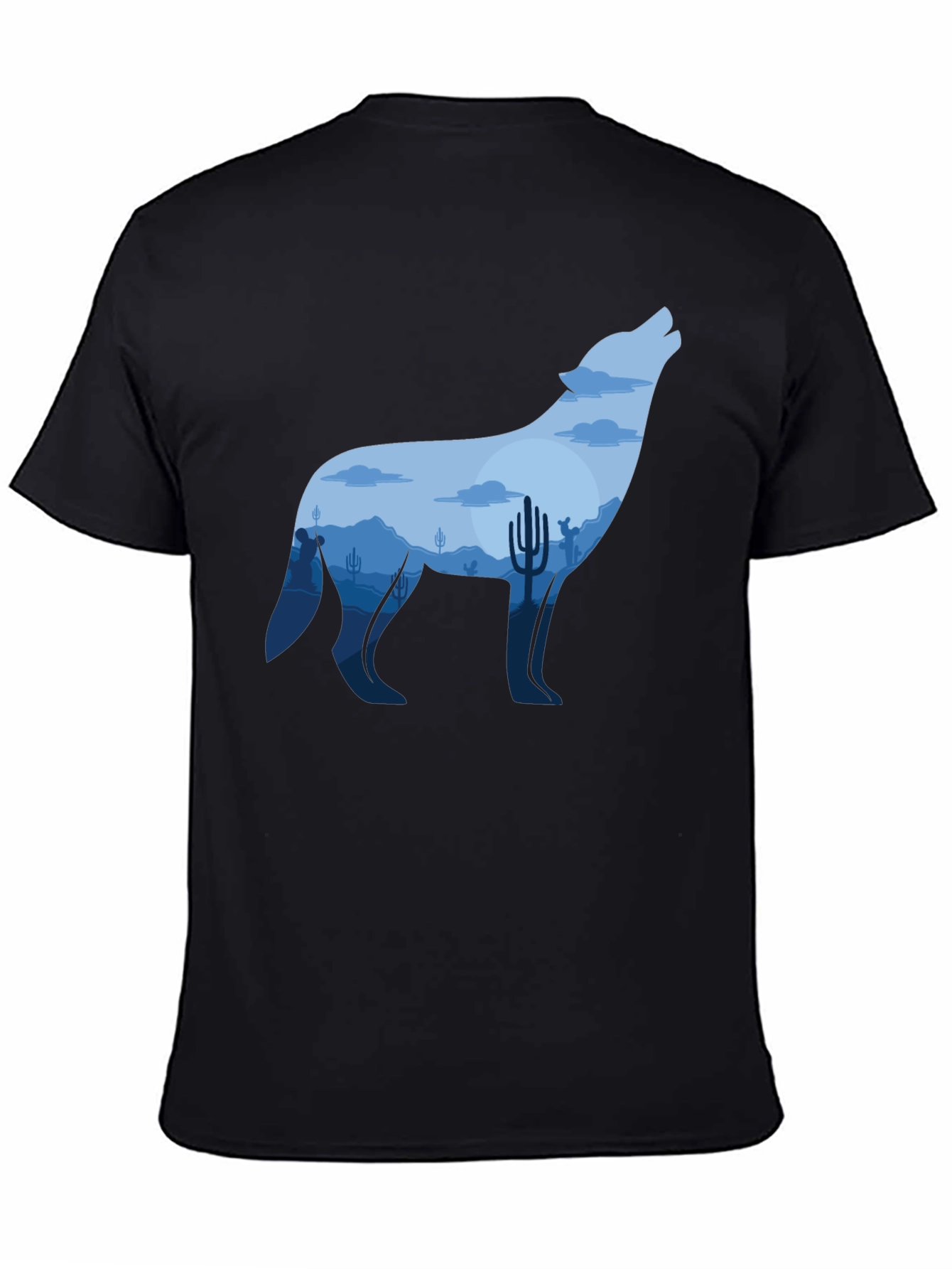 Wolf Desert Graphic Tee - Mens Black T-Shirt