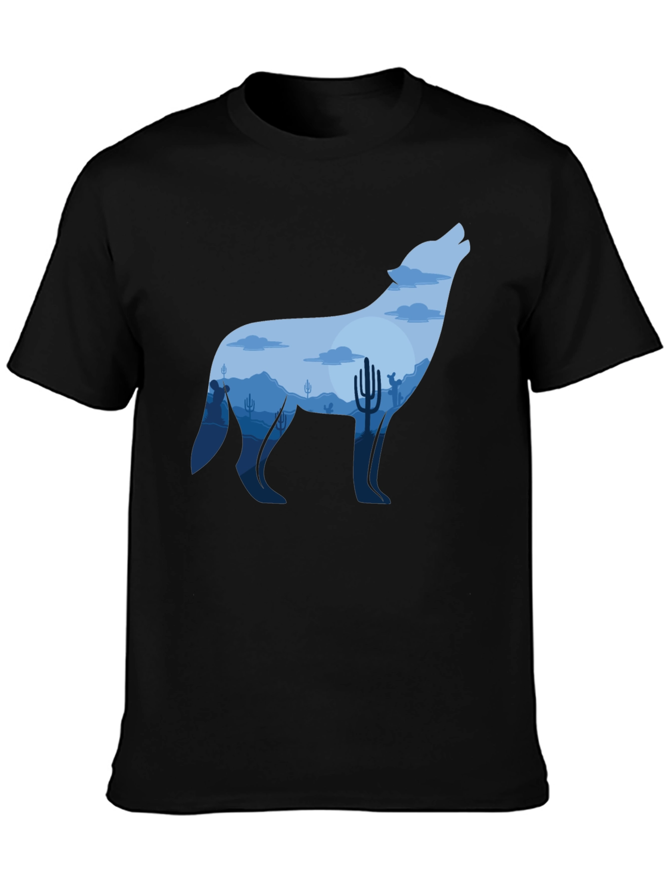 Wolf Desert Graphic Tee - Mens Black T-Shirt