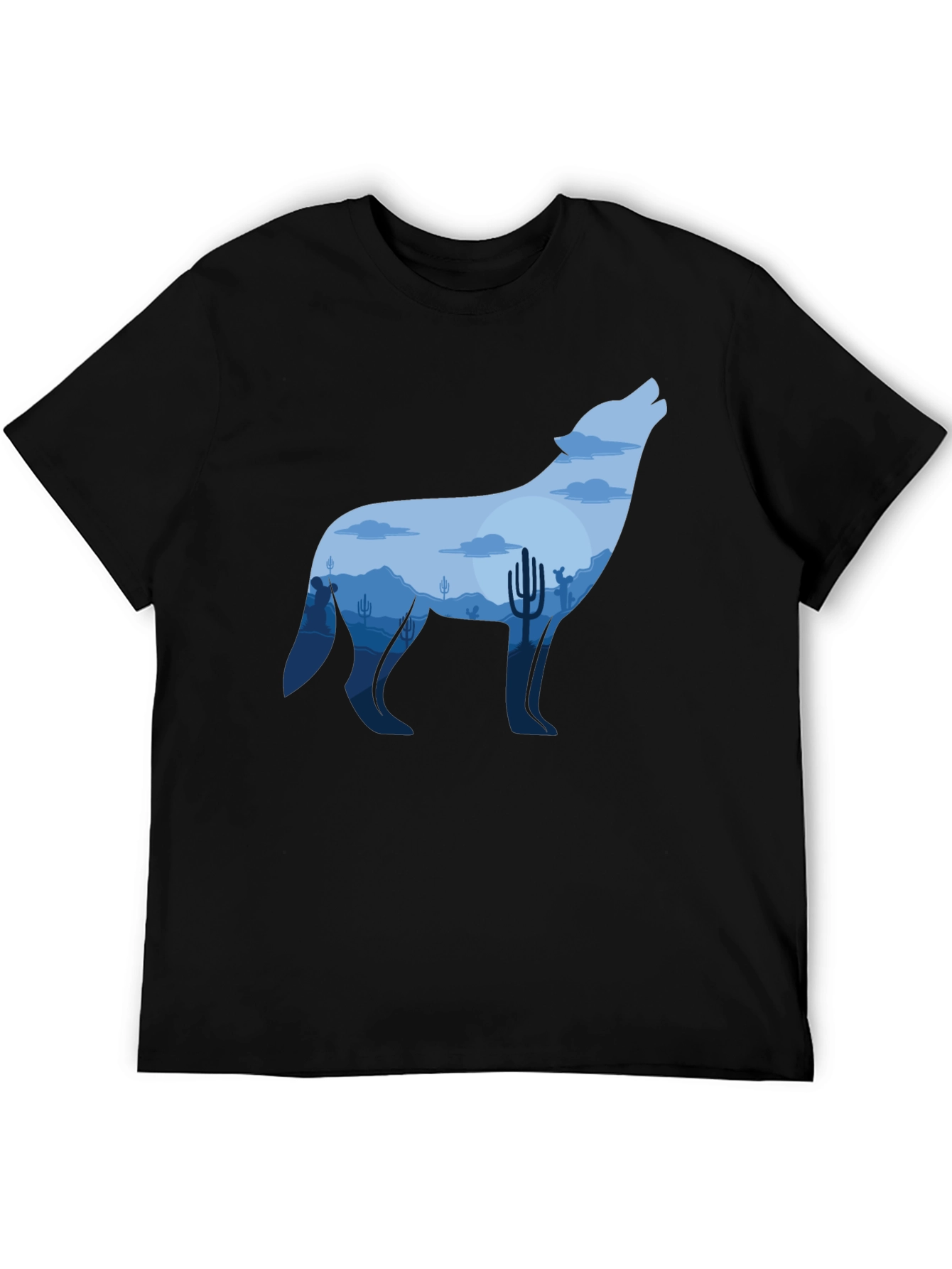 Wolf Desert Graphic Tee - Mens Black T-Shirt