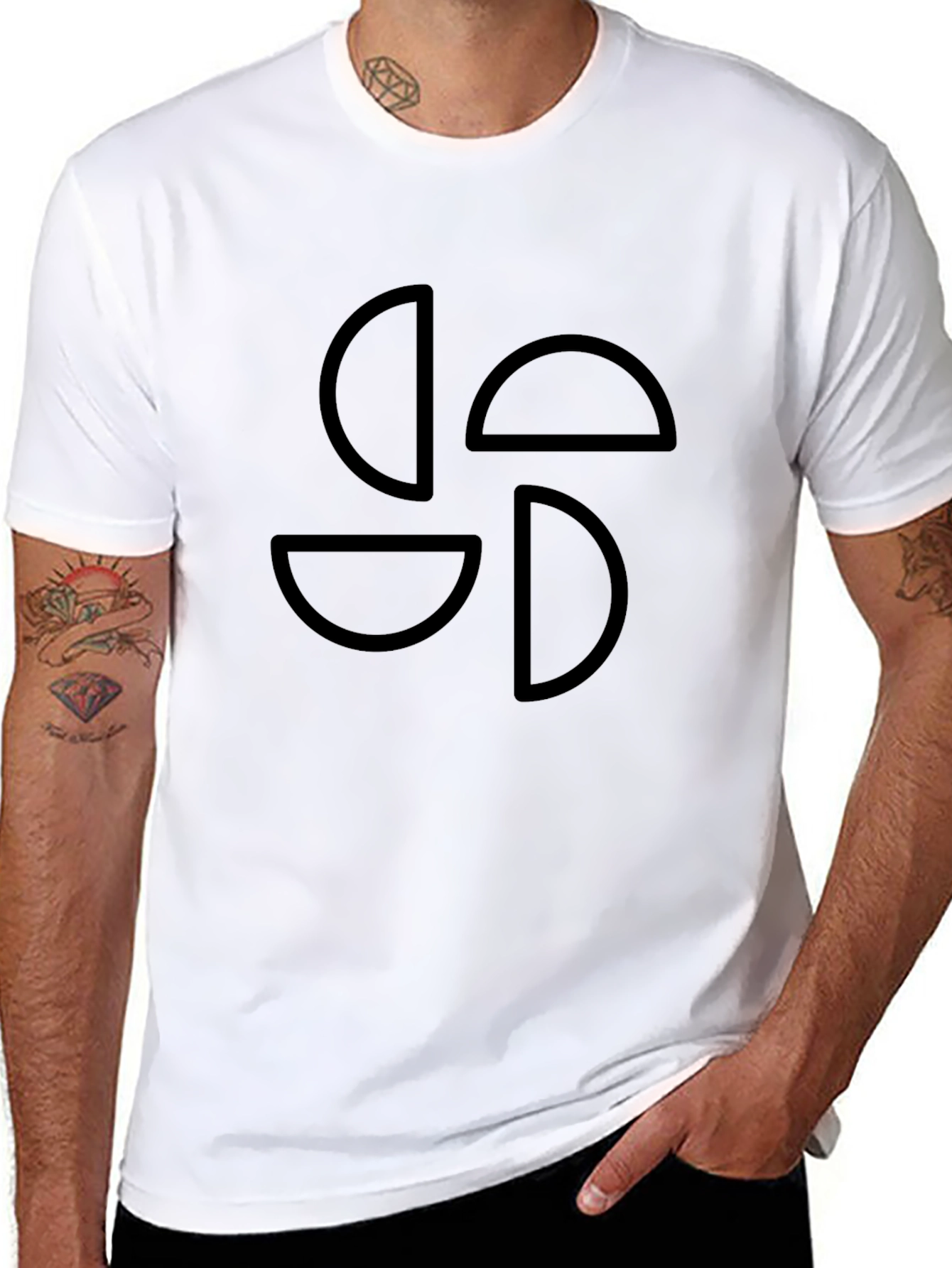 Black Lauburu T-Shirt: Basque Cross Symbol Tee