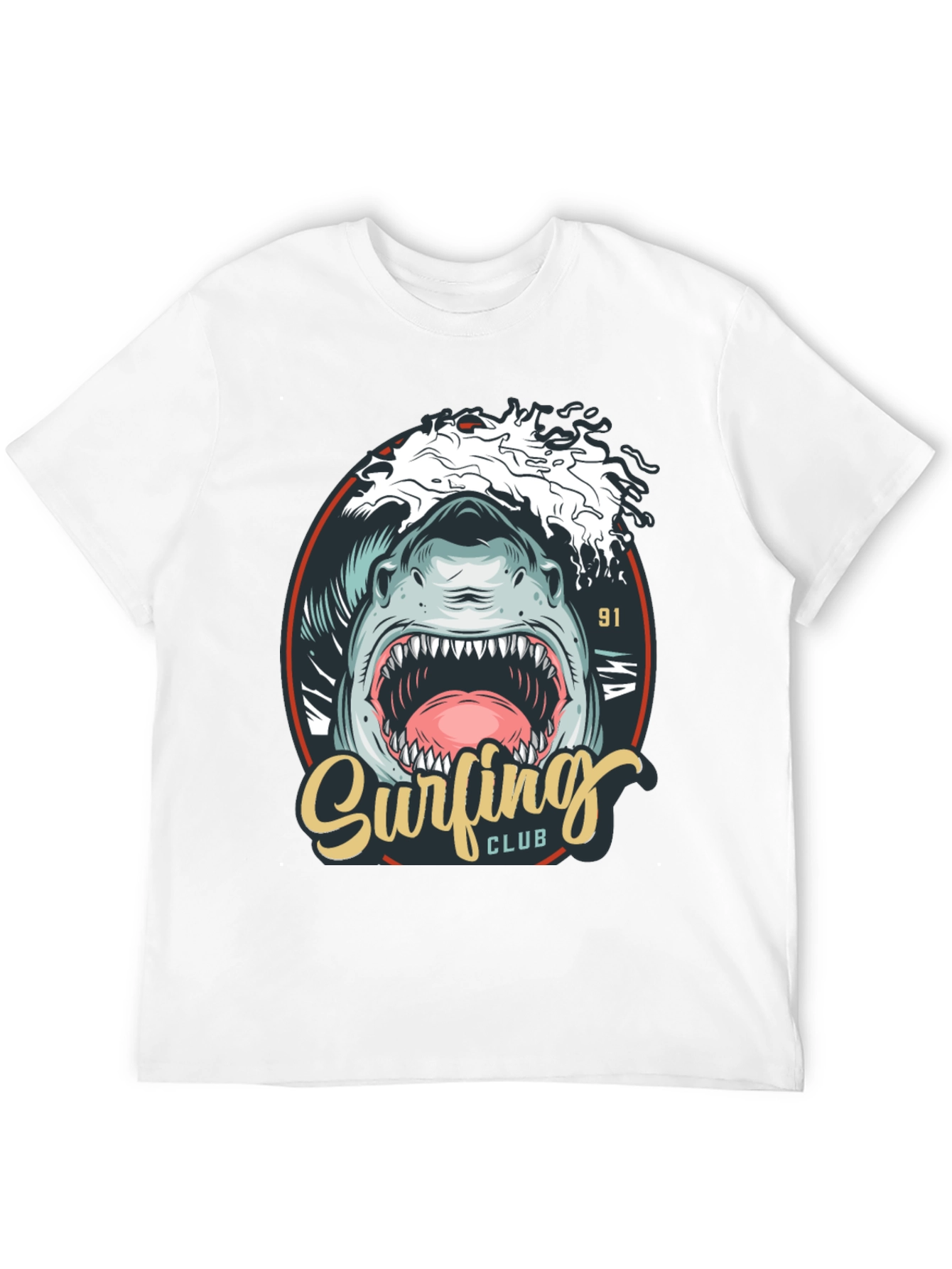 Surfing Club Shark Graphic T-Shirt