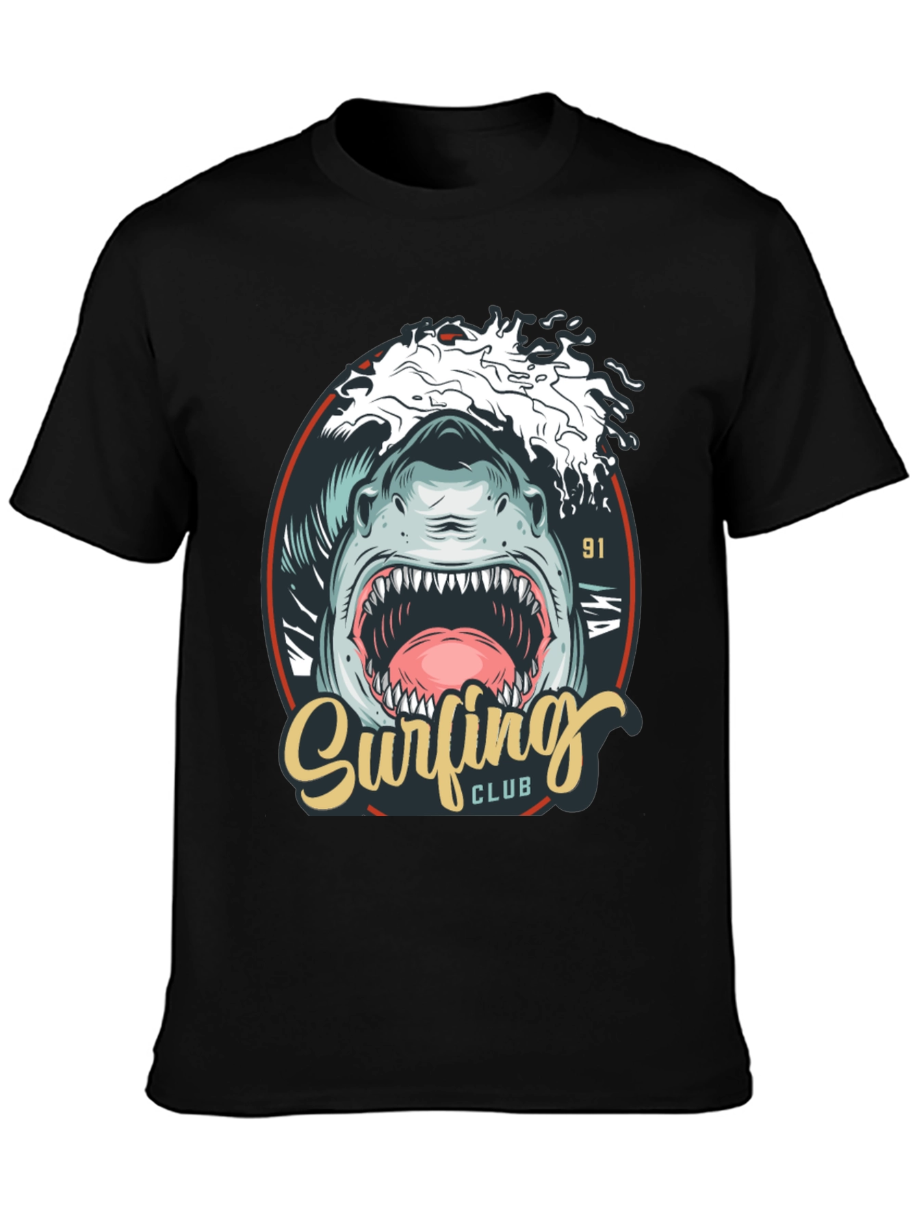 Surfing Club Shark Graphic T-Shirt