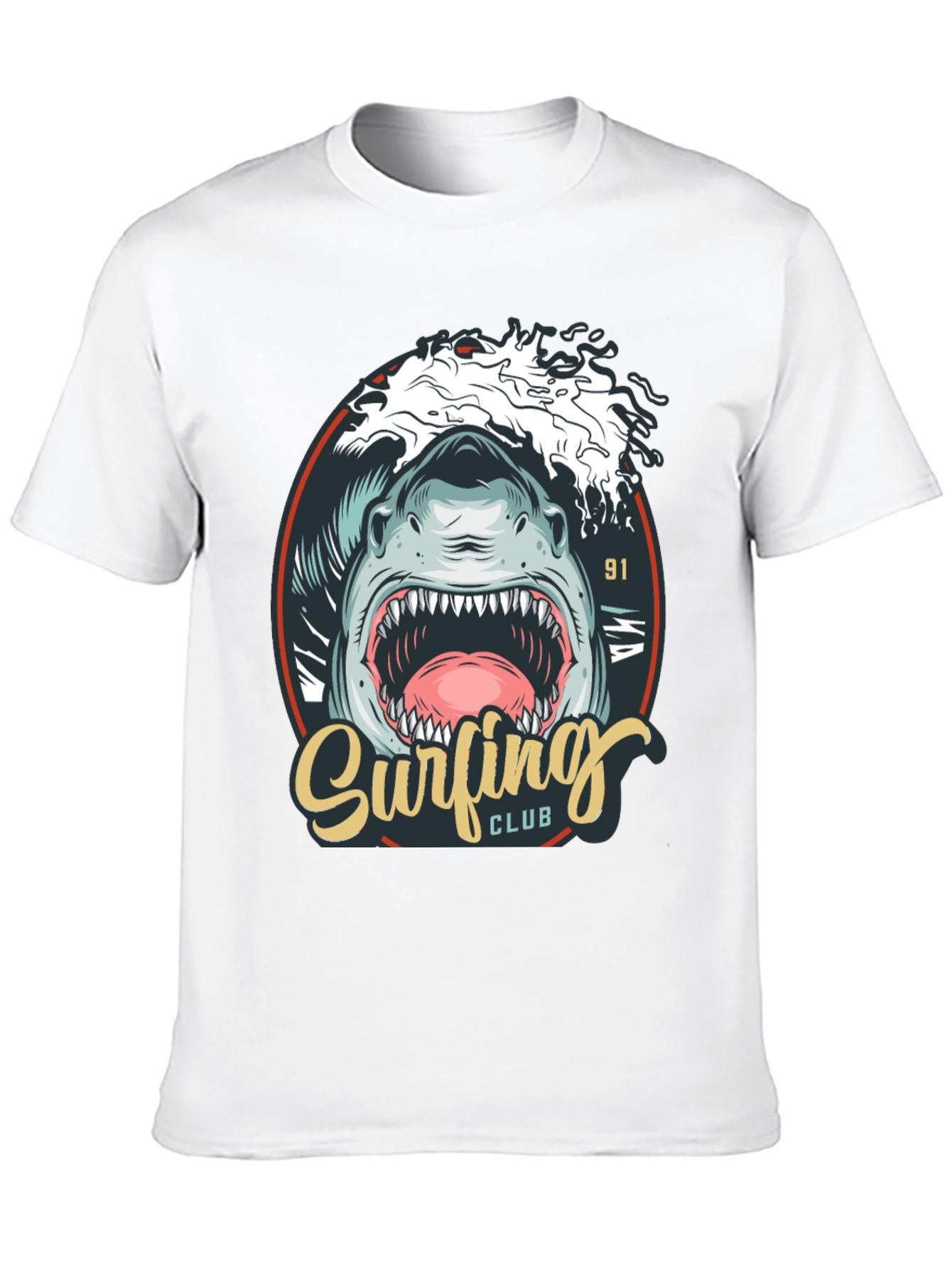 Surfing Club Shark Graphic T-Shirt