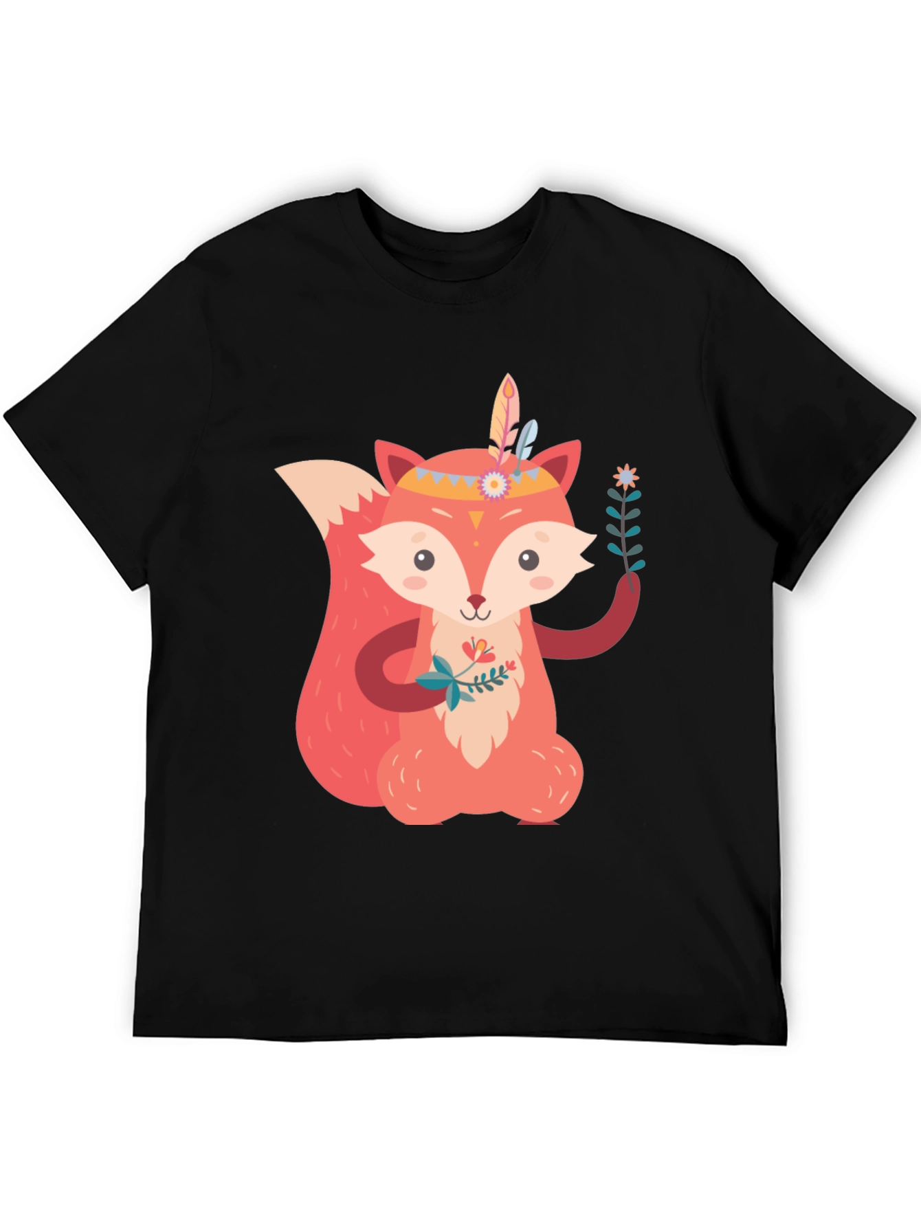 Cute Fox Graphic Tee - Unisex Black T-Shirt