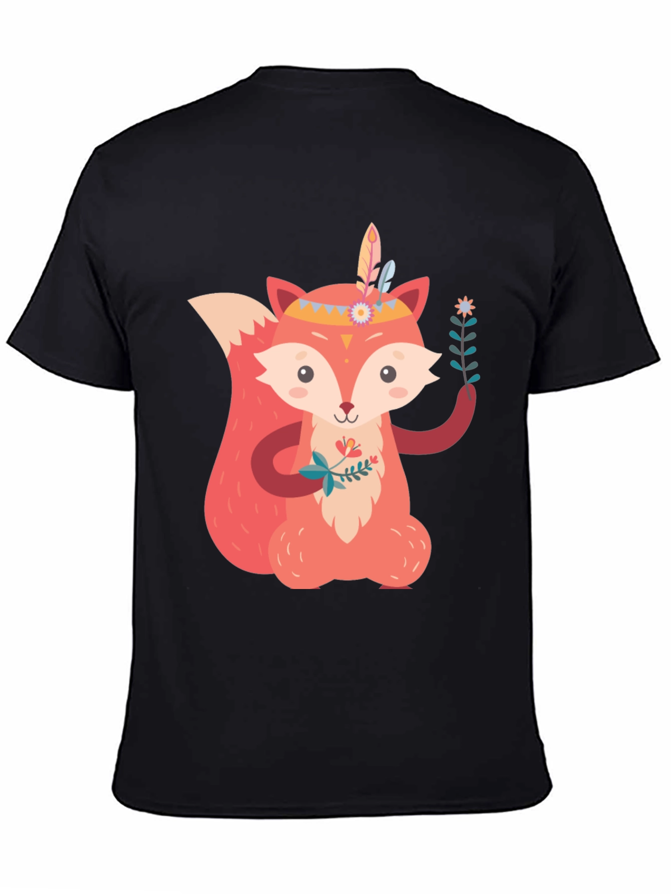 Cute Fox Graphic Tee - Unisex Black T-Shirt