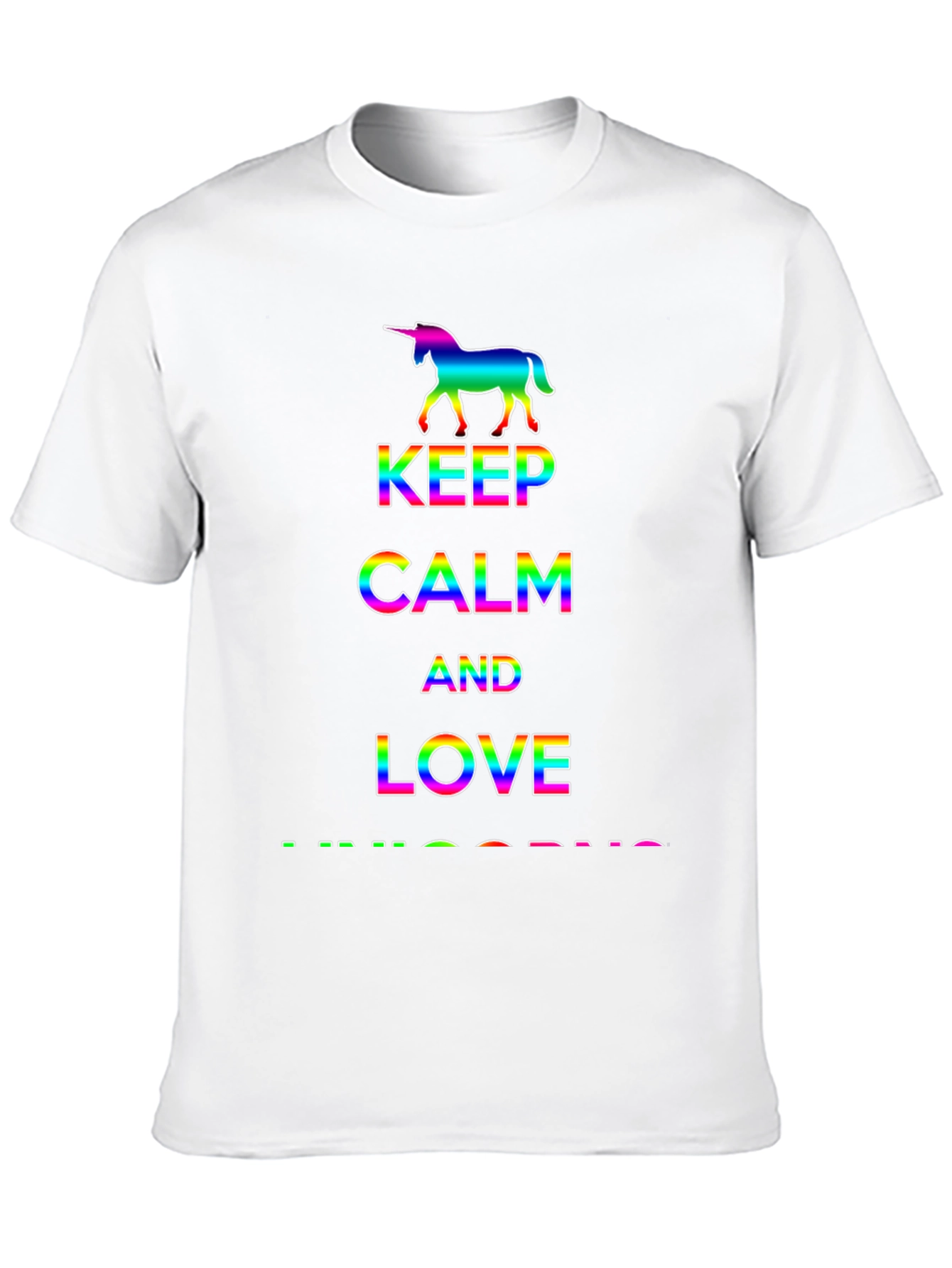 Rainbow Unicorn Keep Calm Love T-Shirt