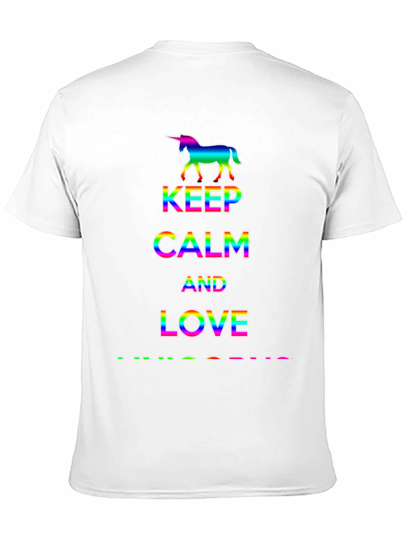 Rainbow Unicorn Keep Calm Love T-Shirt