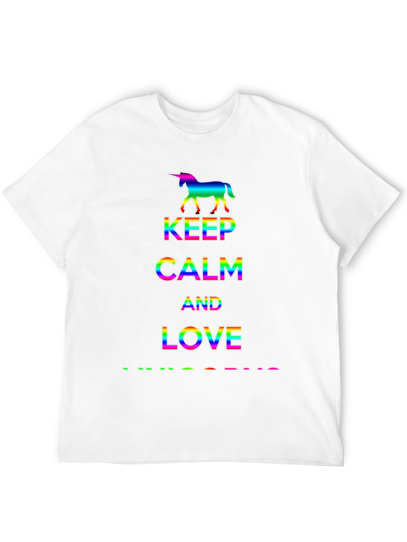 Rainbow Unicorn Keep Calm Love T-Shirt