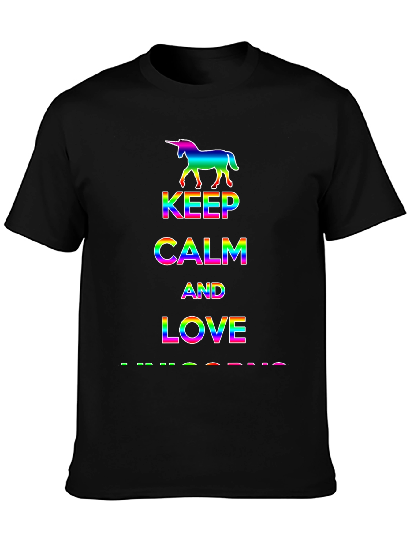 Rainbow Unicorn Keep Calm Love T-Shirt