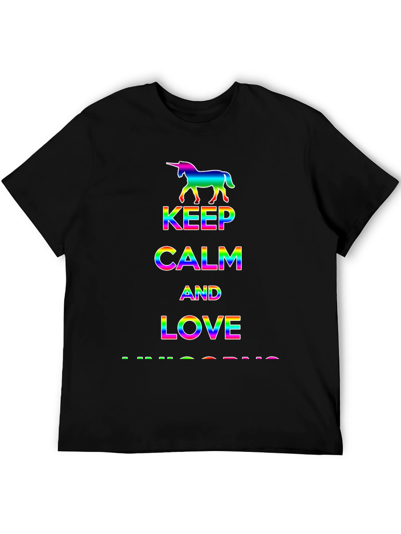 Rainbow Unicorn Keep Calm Love T-Shirt