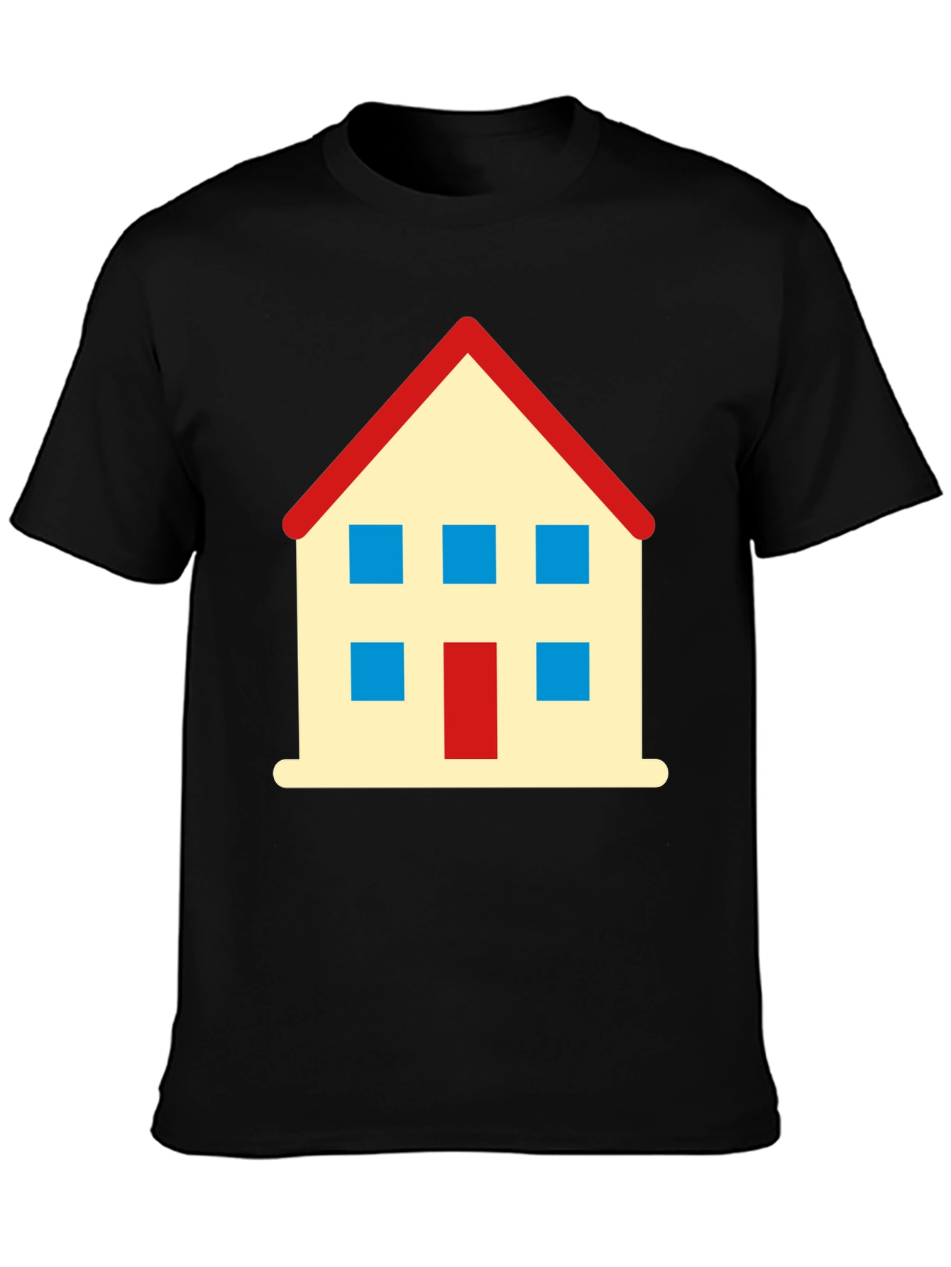 House Graphic T-Shirt - Black Cotton Tee