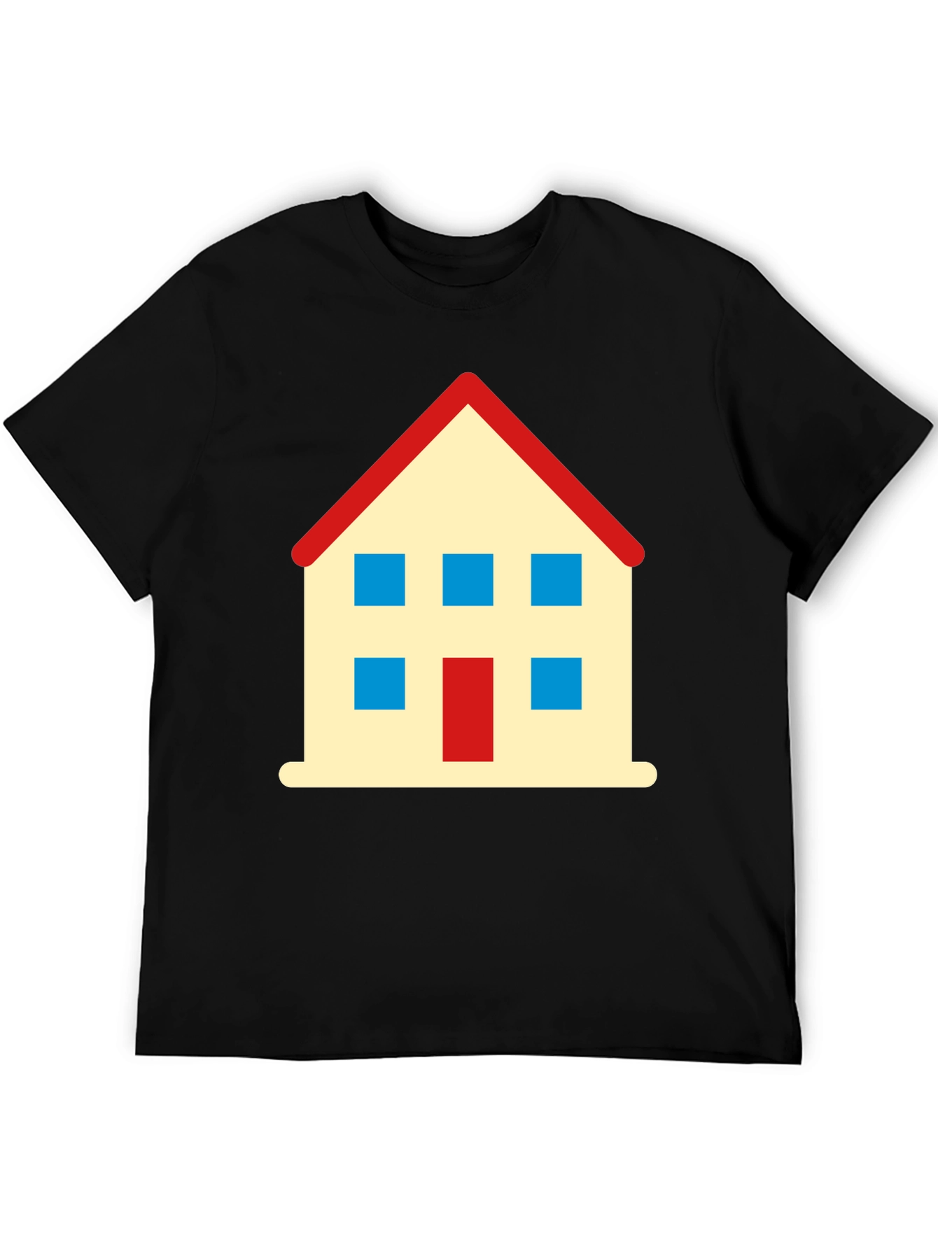 House Graphic T-Shirt - Black Cotton Tee