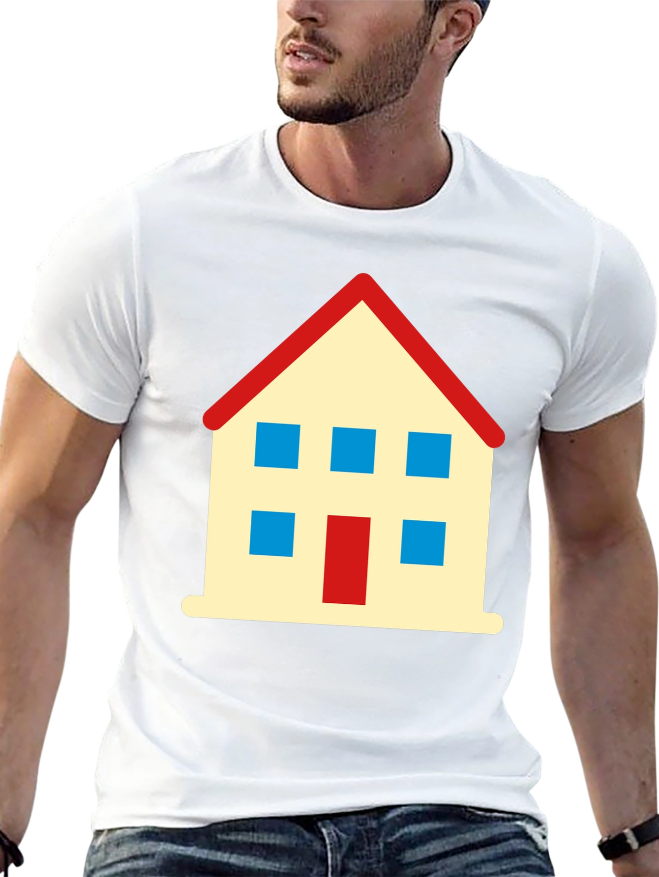 House Graphic T-Shirt - Black Cotton Tee