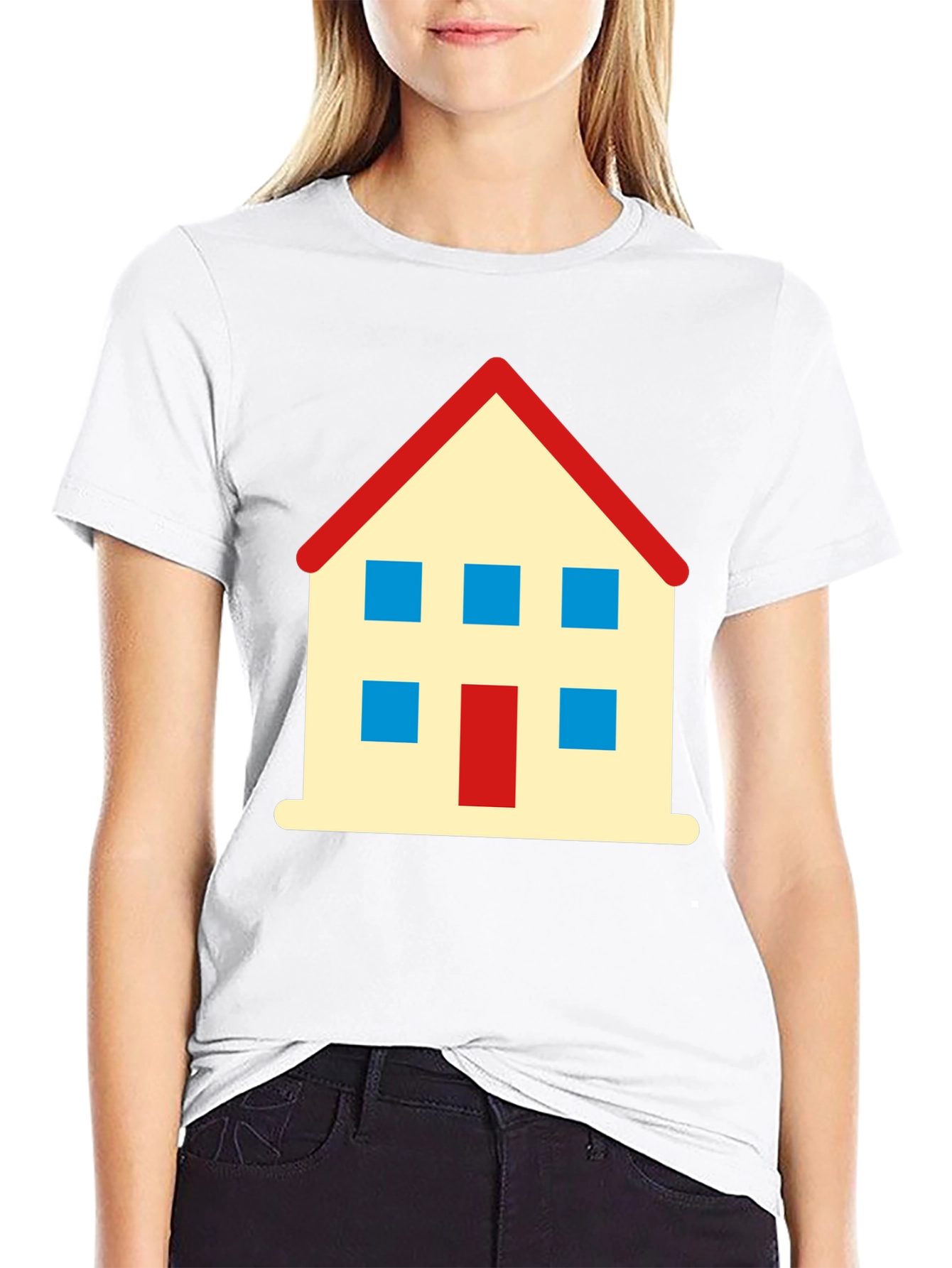 House Graphic T-Shirt - Black Cotton Tee