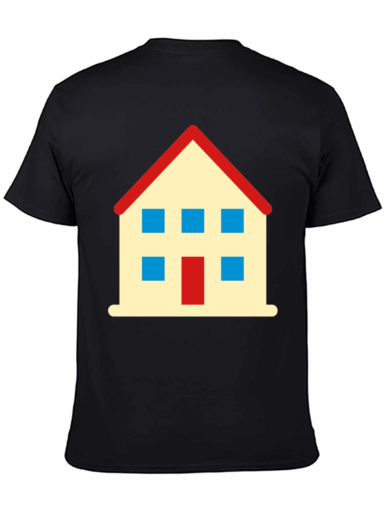 House Graphic T-Shirt - Black Cotton Tee