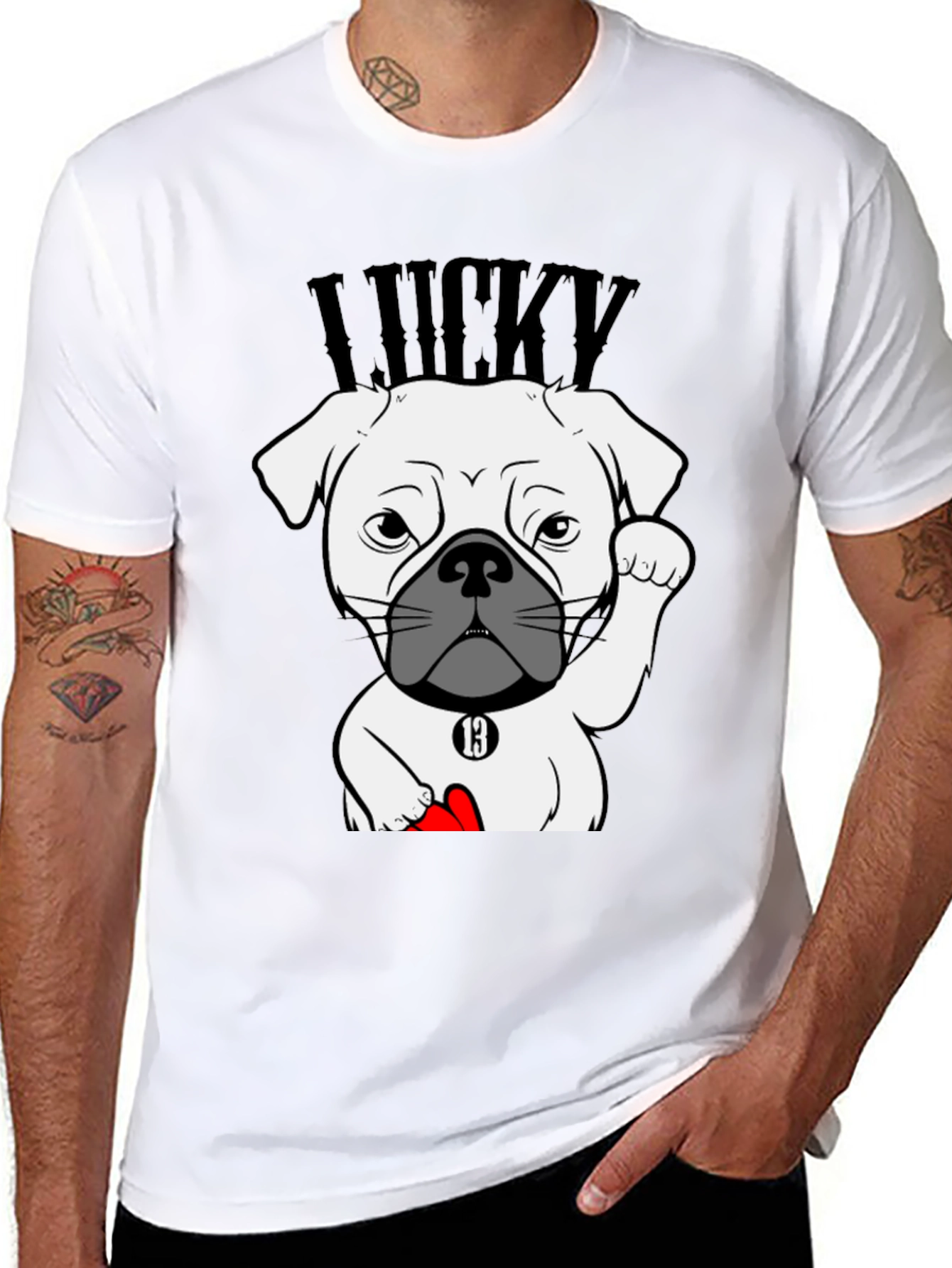 Lucky Dog Graphic Tee - Unisex Cotton T-Shirt