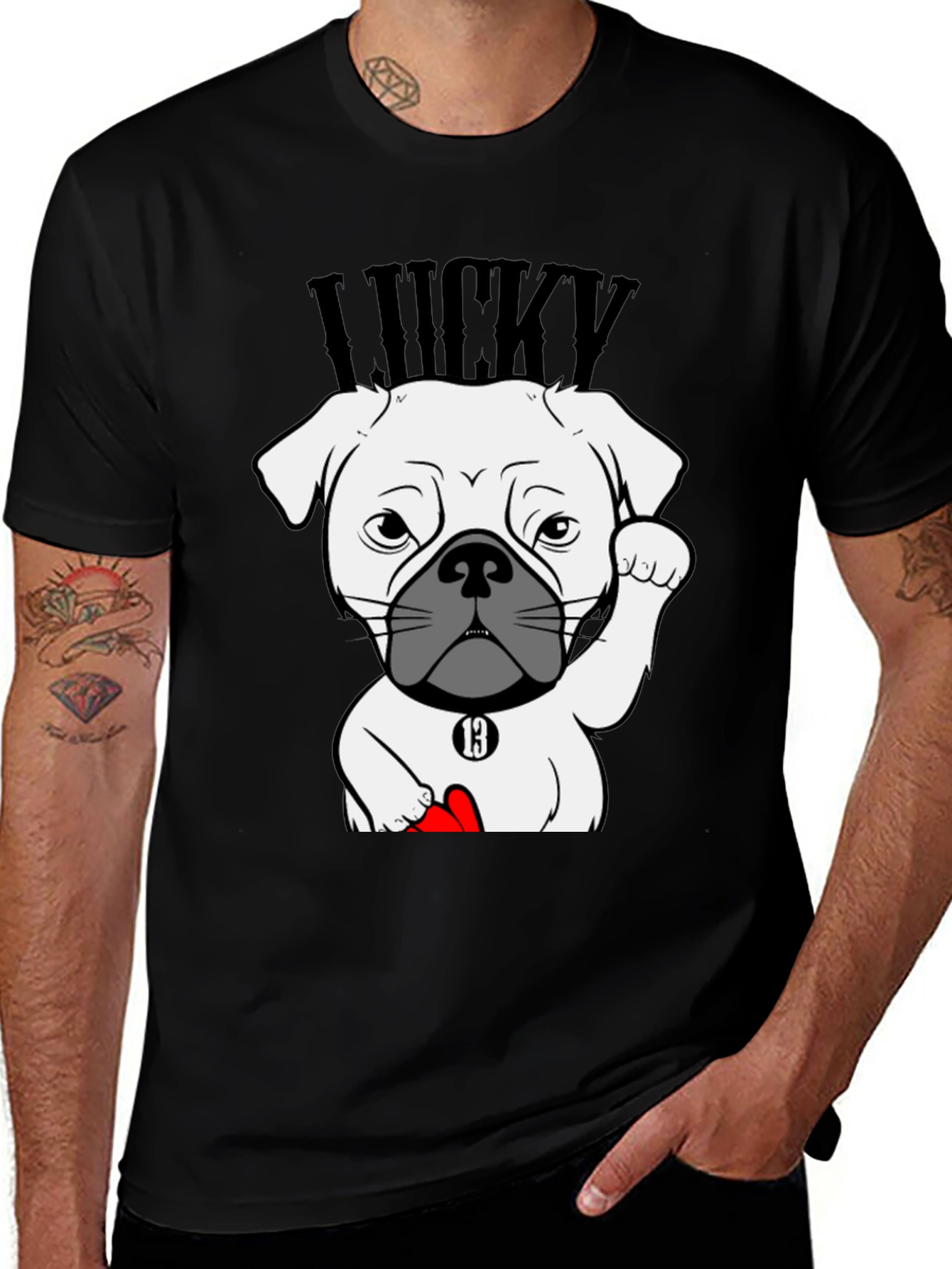 Lucky Dog Graphic Tee - Unisex Cotton T-Shirt