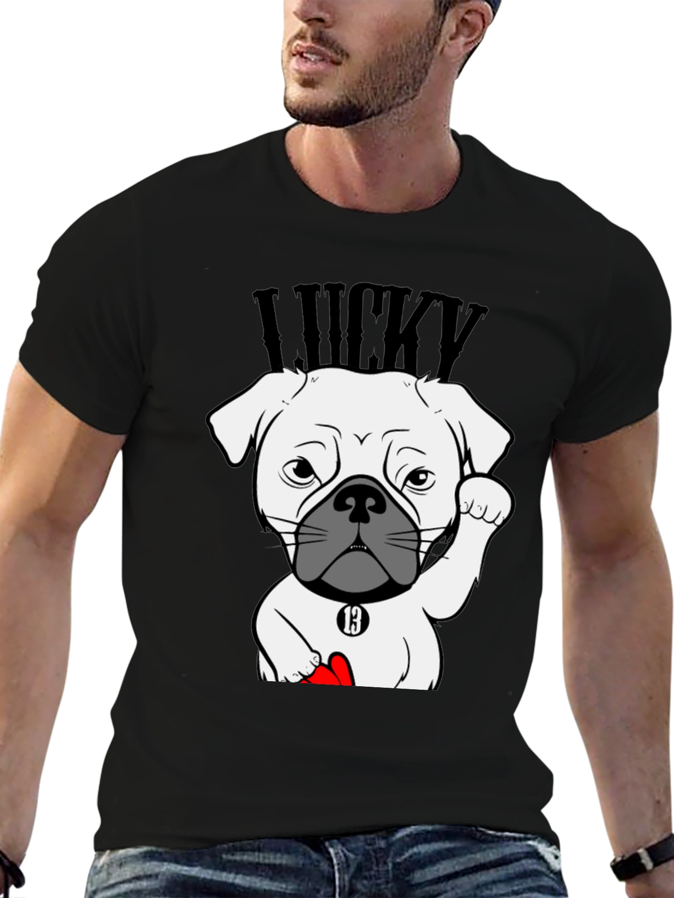 Lucky Dog Graphic Tee - Unisex Cotton T-Shirt
