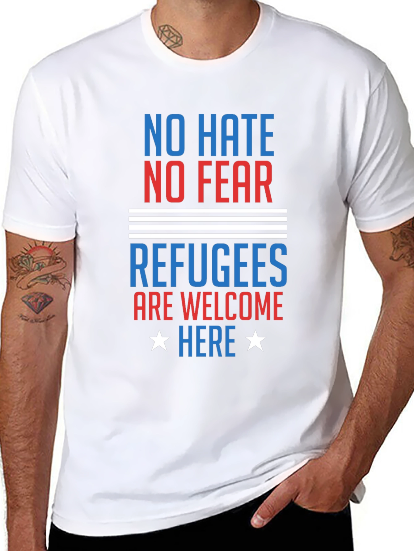 No Hate No Fear Refugees Welcome T-Shirt