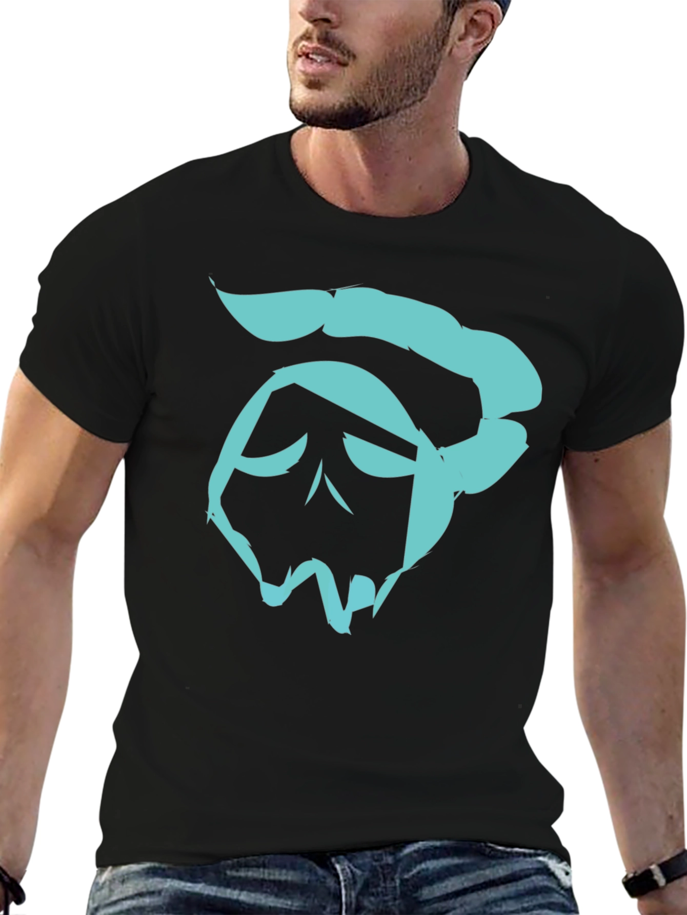 Stylized Skull Graphic Tee - Mens Black T-Shirt