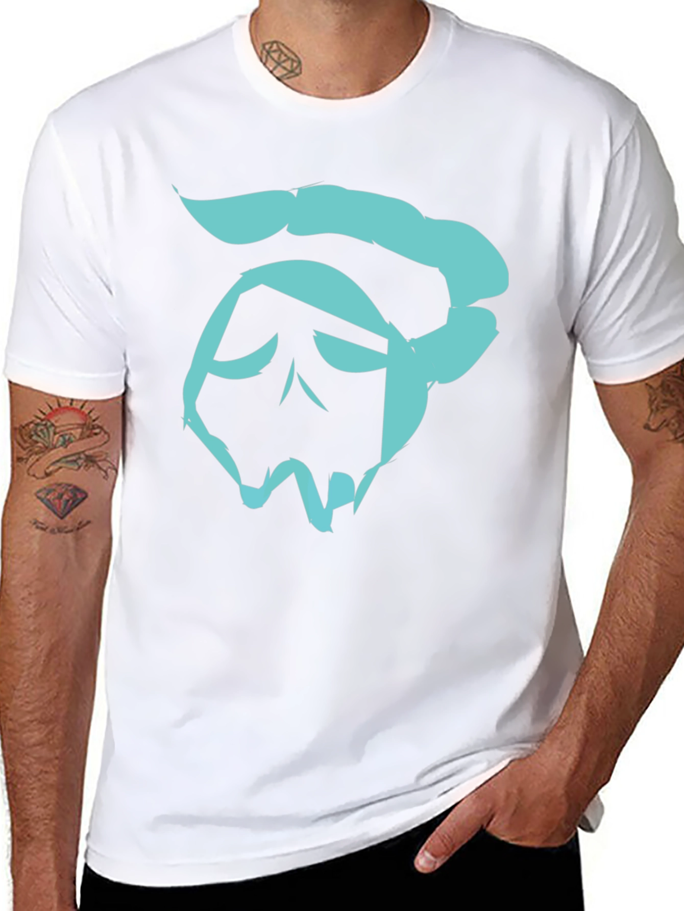 Stylized Skull Graphic Tee - Mens Black T-Shirt