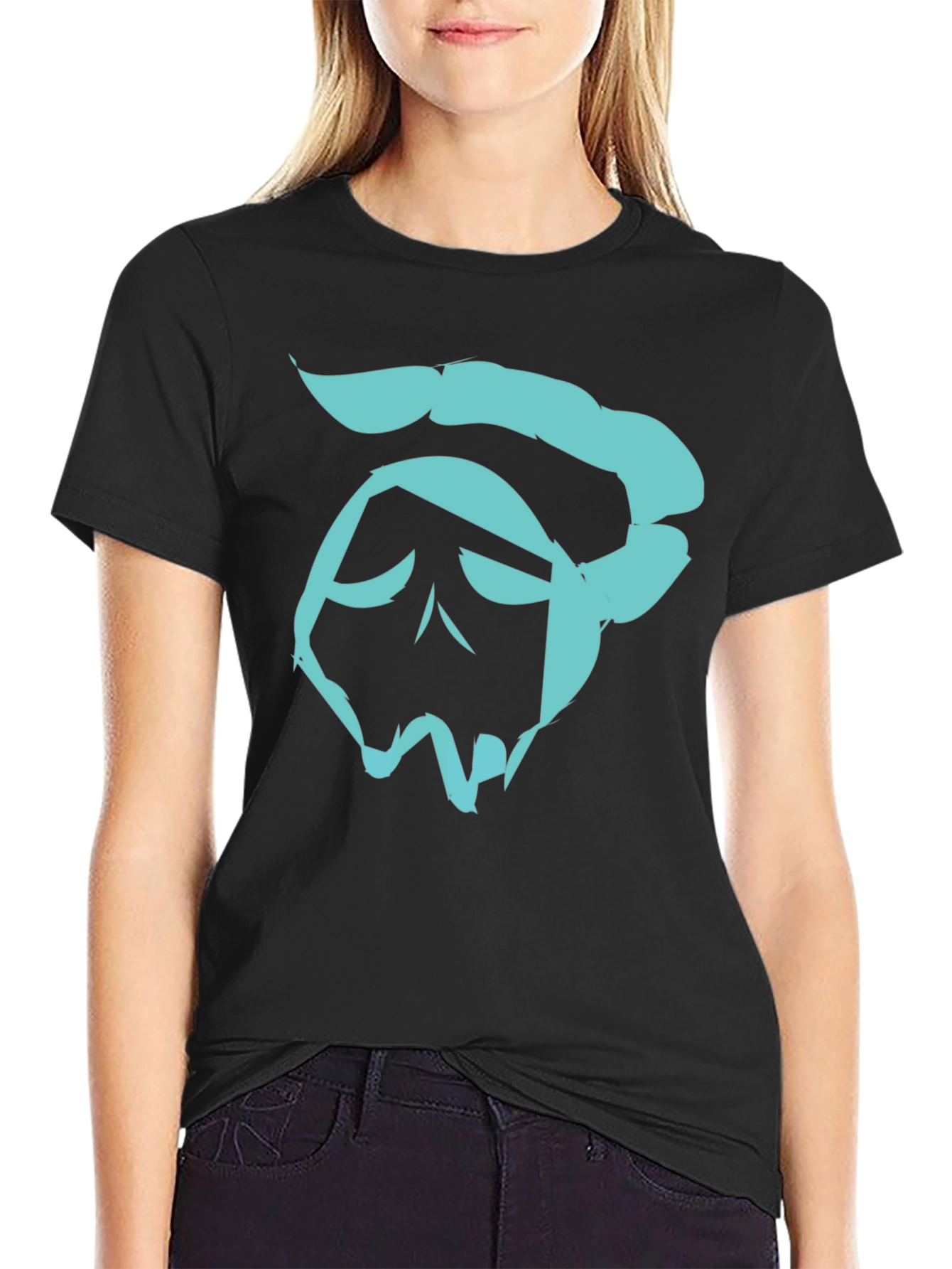 Stylized Skull Graphic Tee - Mens Black T-Shirt