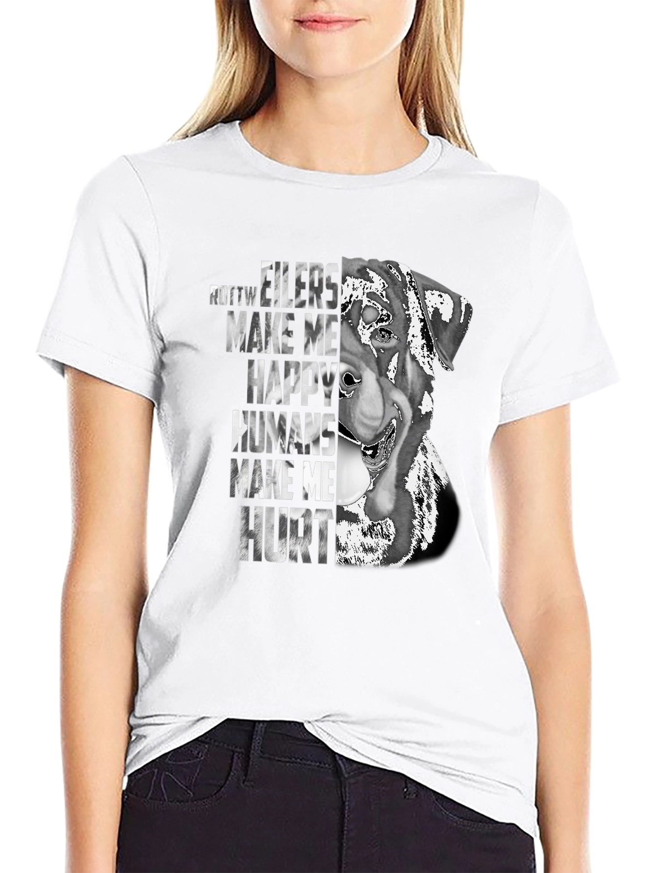 Rottweiler Make Me Happy Graphic T-Shirt