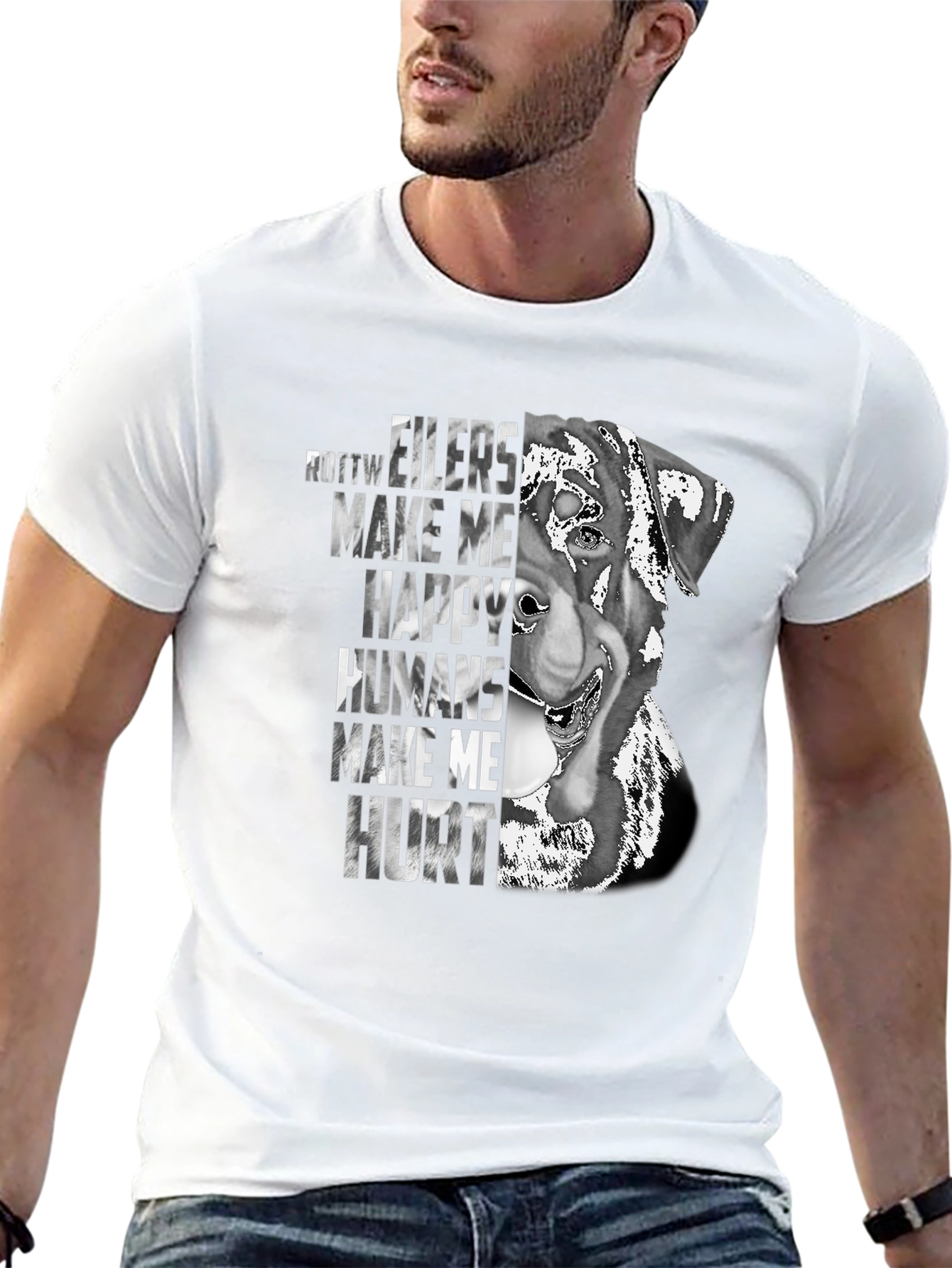 Rottweiler Make Me Happy Graphic T-Shirt
