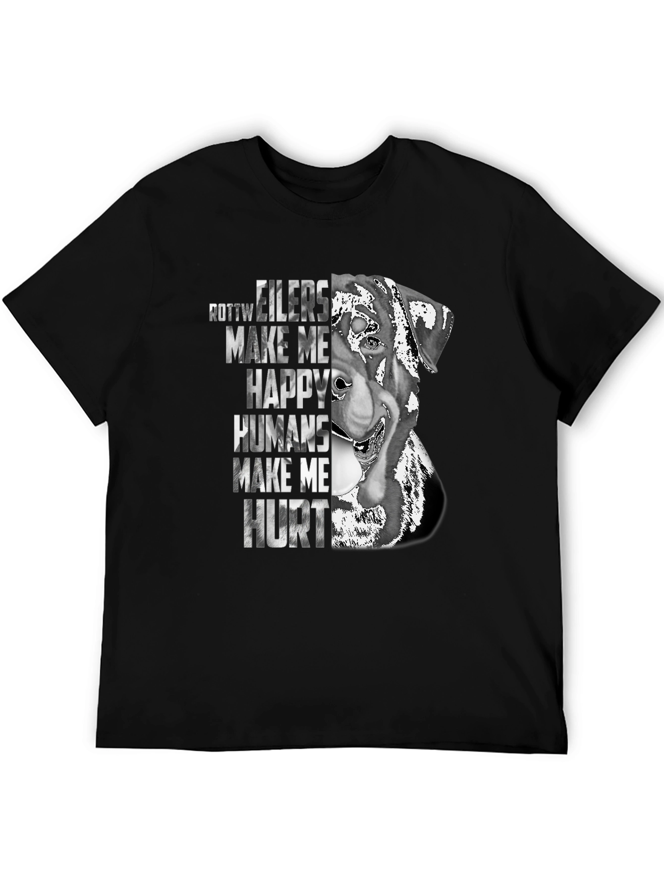 Rottweiler Make Me Happy Graphic T-Shirt