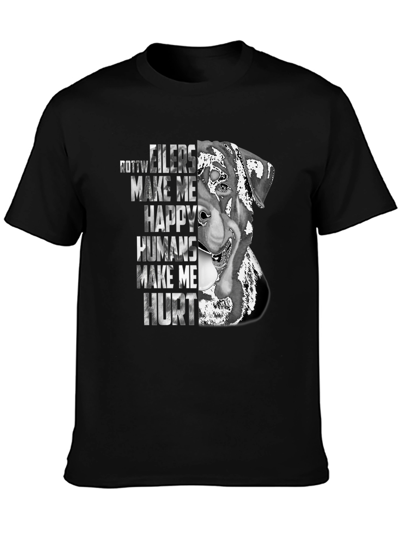 Rottweiler Make Me Happy Graphic T-Shirt
