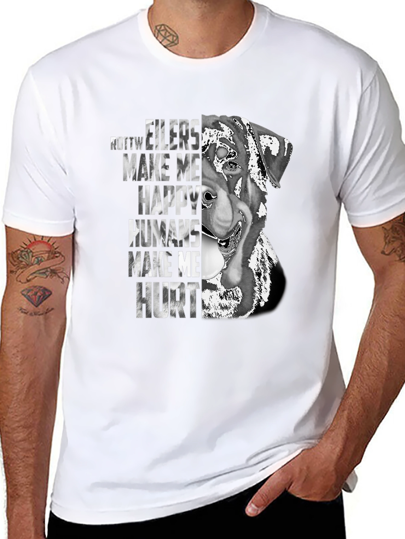 Rottweiler Make Me Happy Graphic T-Shirt