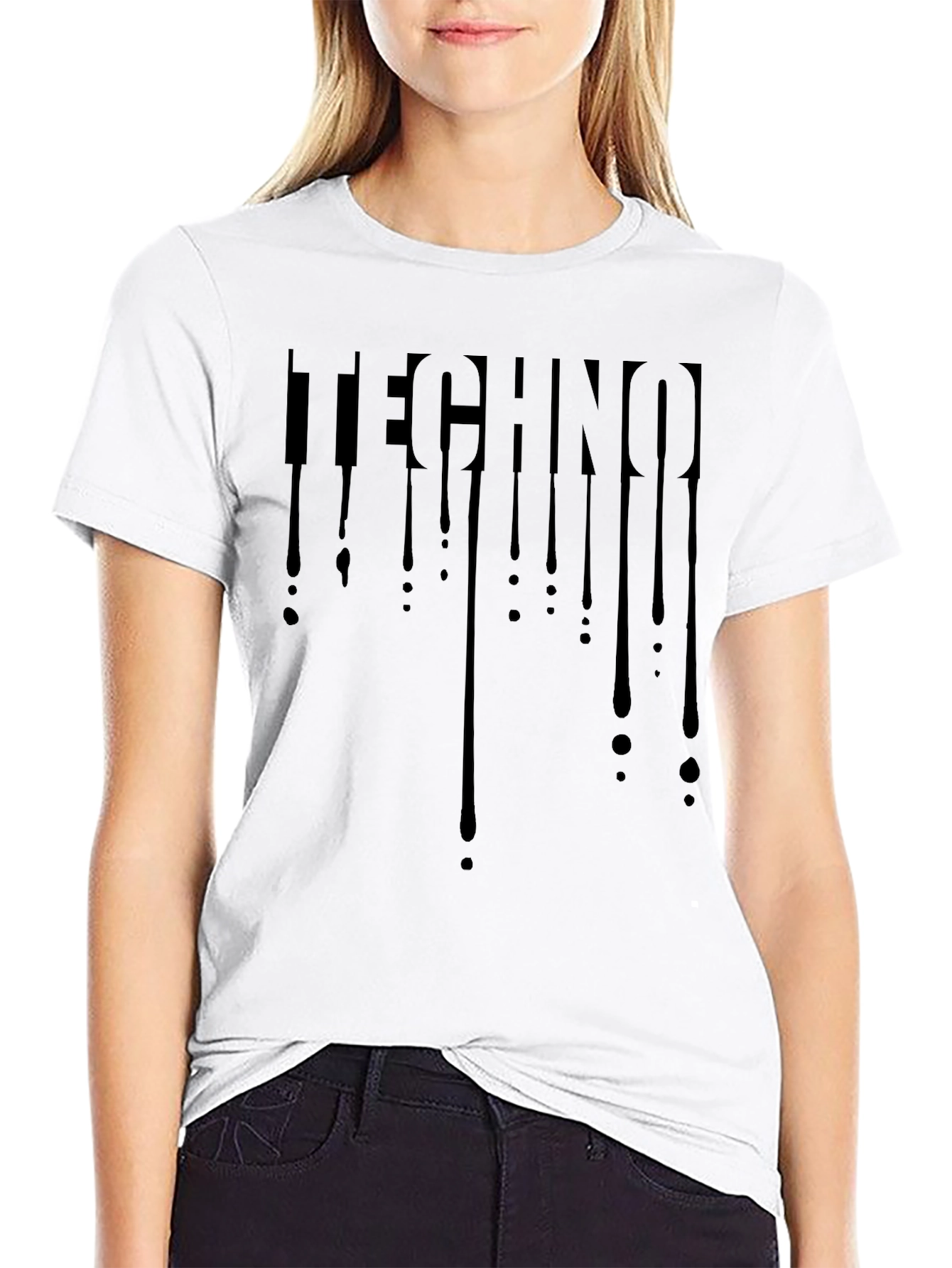 Techno Drip Tee - Black Graphic T-Shirt